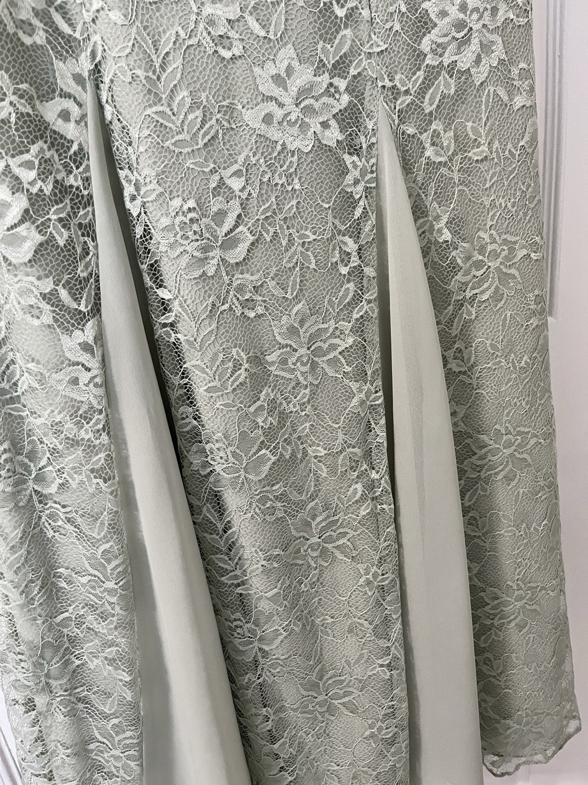 Formal Wedding Midi, Tea Length Dress , Sz 10, Includes Wrap Preowned Sage Green