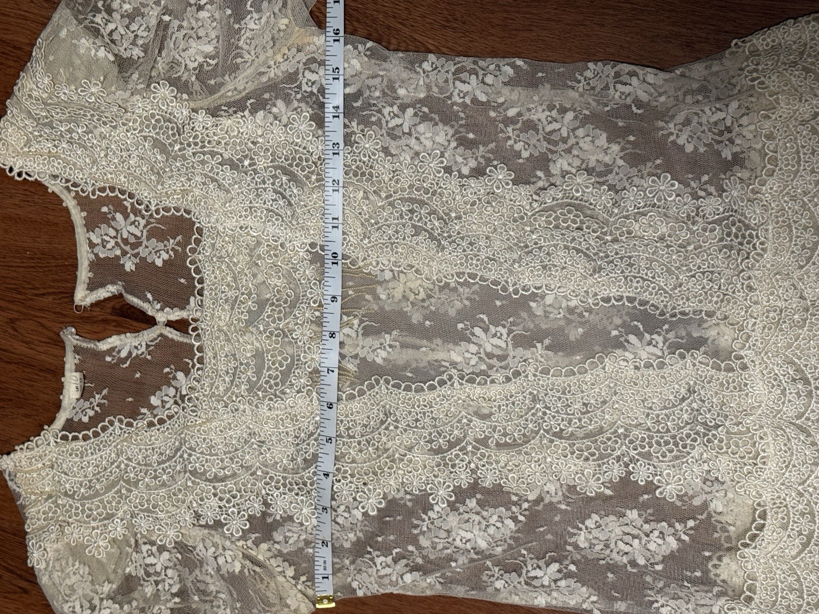 Vintage Style Lace Wedding Dress Ivory Gatsby Edwardian Tea Length Bridal