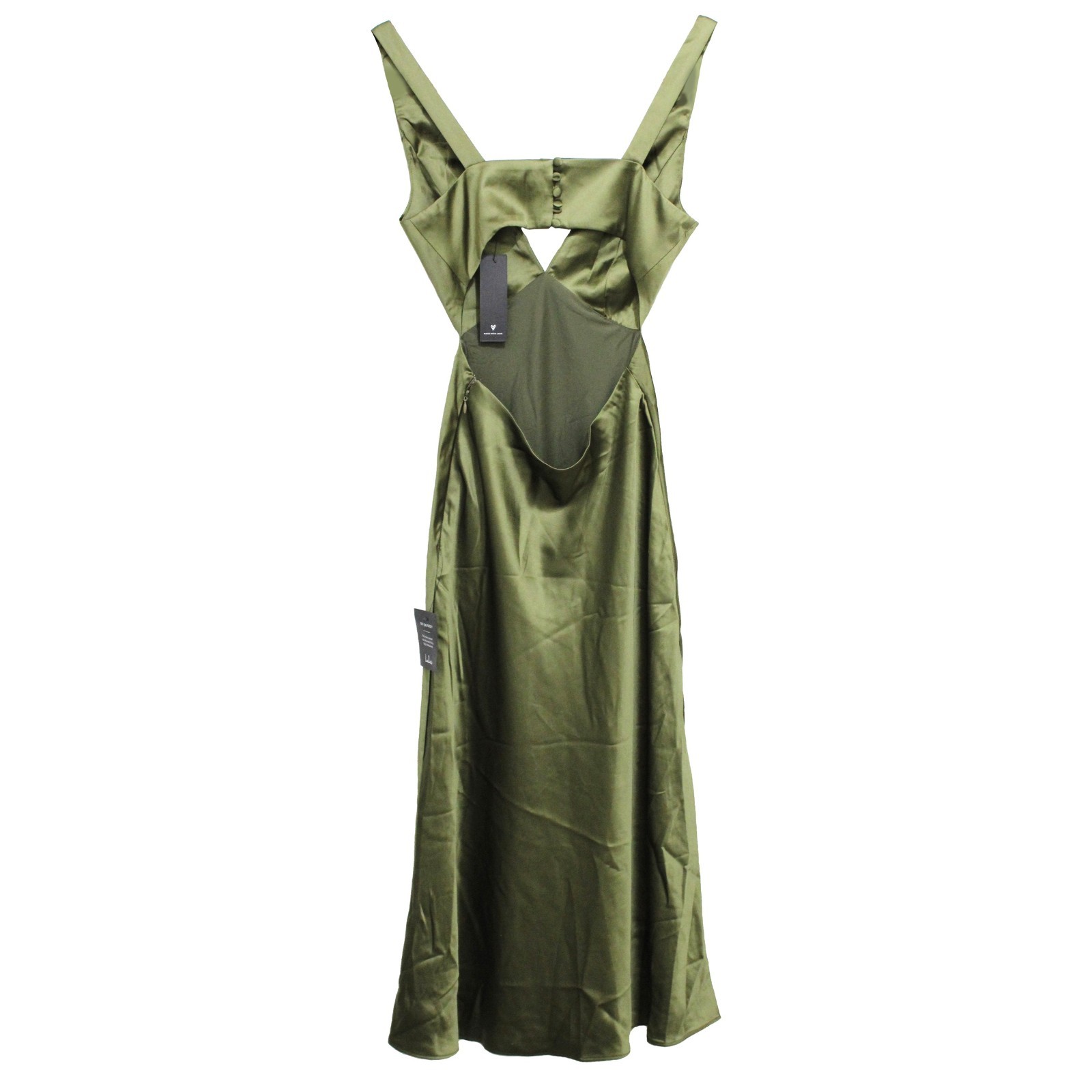 Lulus Unmatched Elegance Olive Satin Feel Sleeveless Mini Dress Small NWT