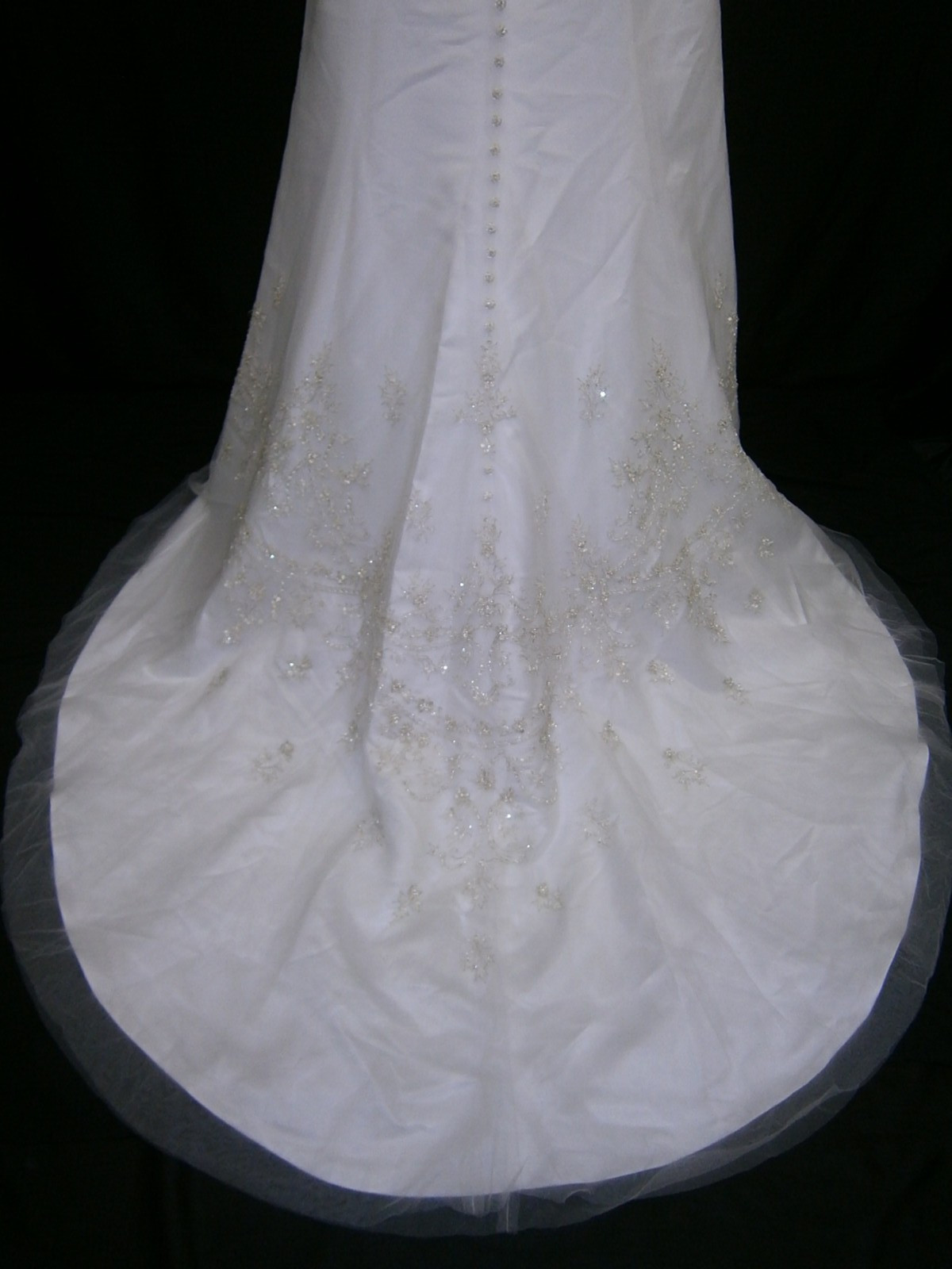 Casablanca Wedding Dress Ball Gown 16-18 White Taffeta Beaded Champagne Elegant