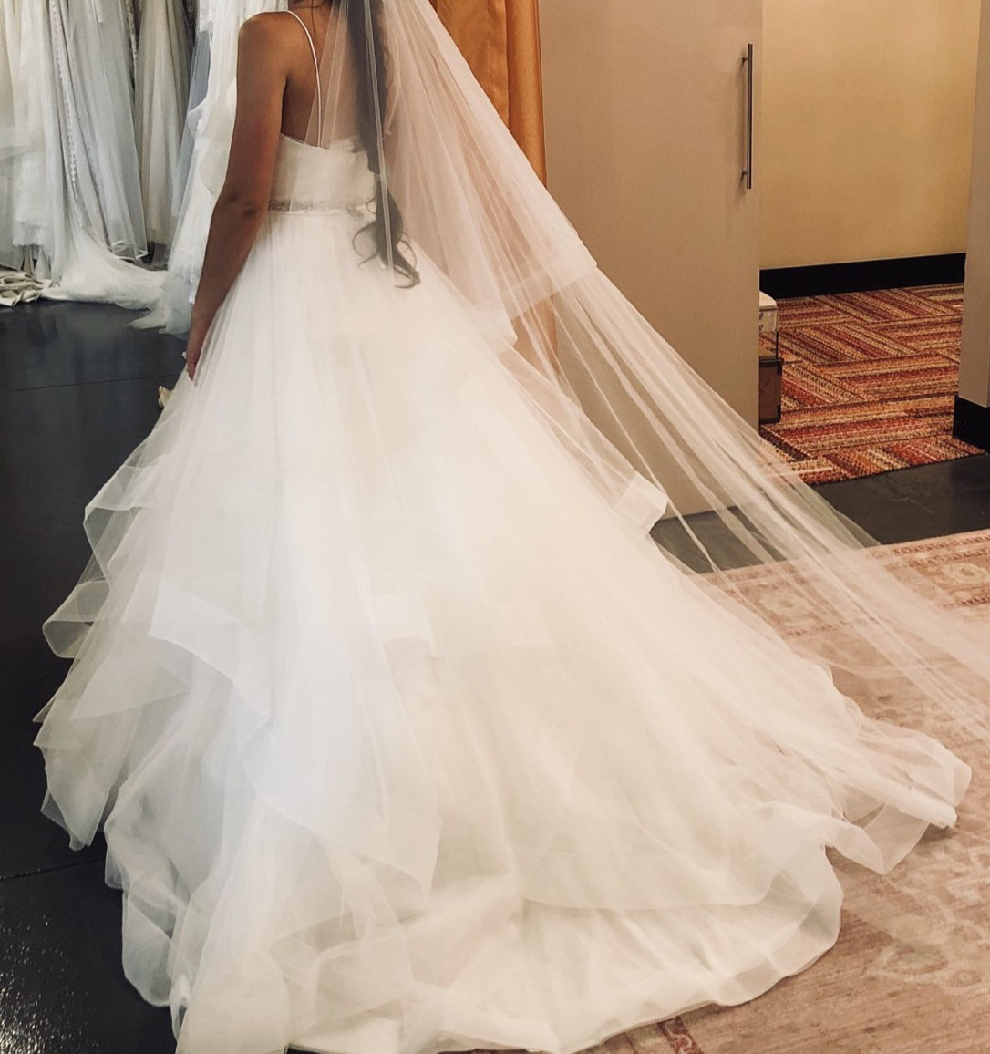 Wtoo Bridals Watters Phaedra Wedding Dress 10 Silk Bodice Tulle Tiered Ball Gown