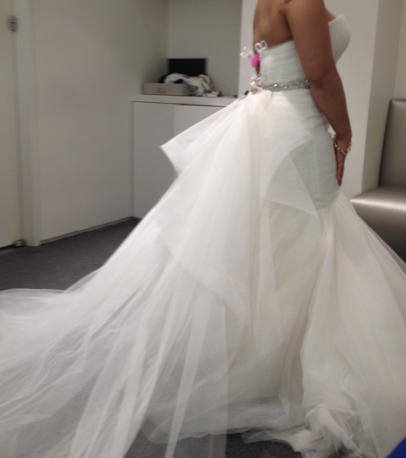 Kenneth Pool By Amsale Charlize Ivory Tulle Wedding Dress Bridal Sz 12/ Street 8
