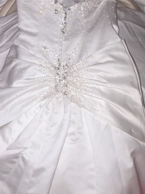 Glamorous renaissance Bridal mermaid Strapless Satin Wedding Dress Beading S14