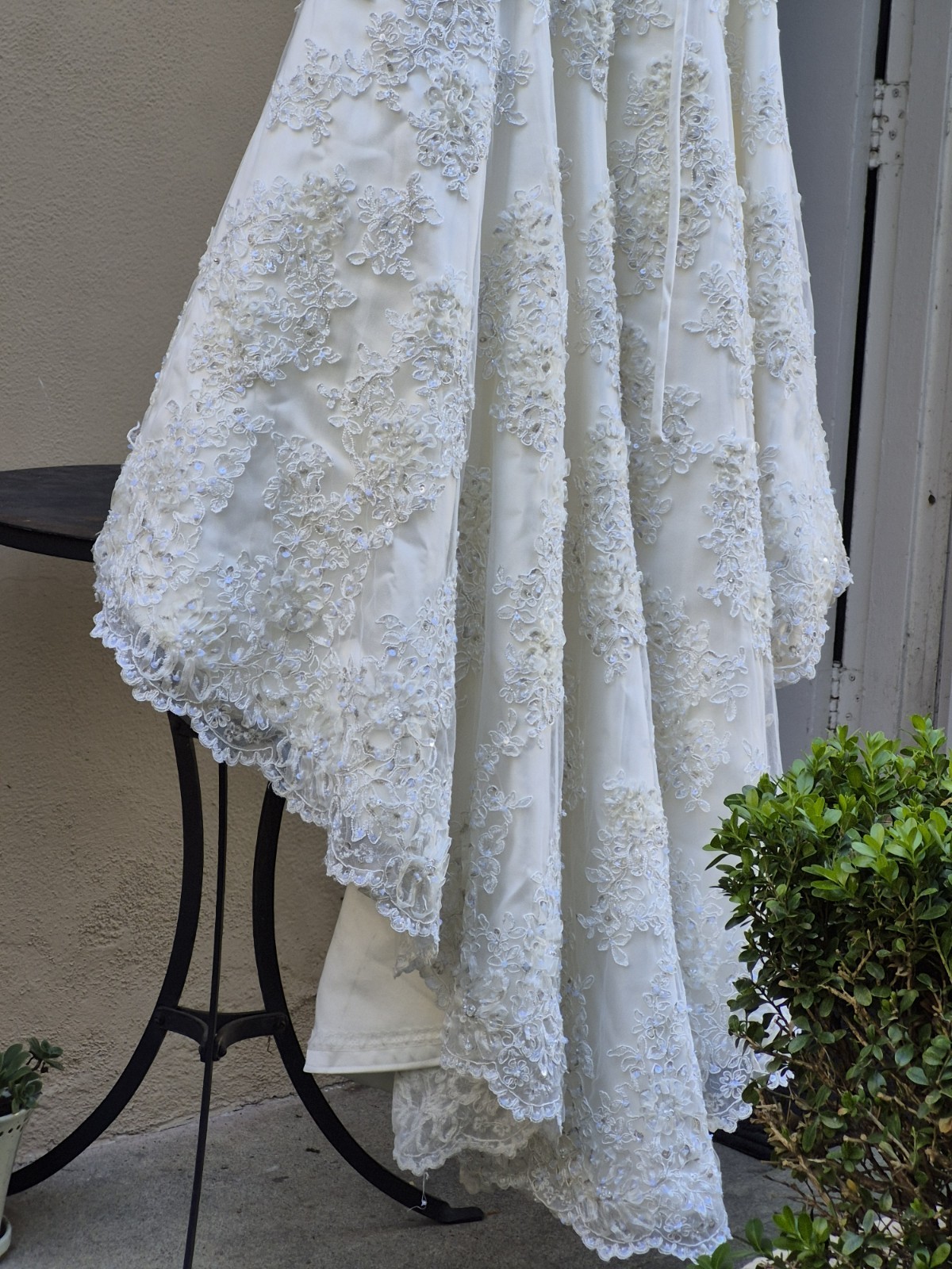 Maggie Sottero Ivory Sequince Embroidered Strapless Taffeta Wedding Dress 8