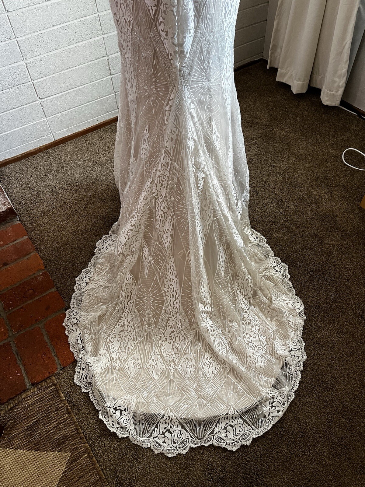 Mori Lee Wedding Dress – Boho / Art Deco – Kendra 8201 – Size 7/8 – Summer