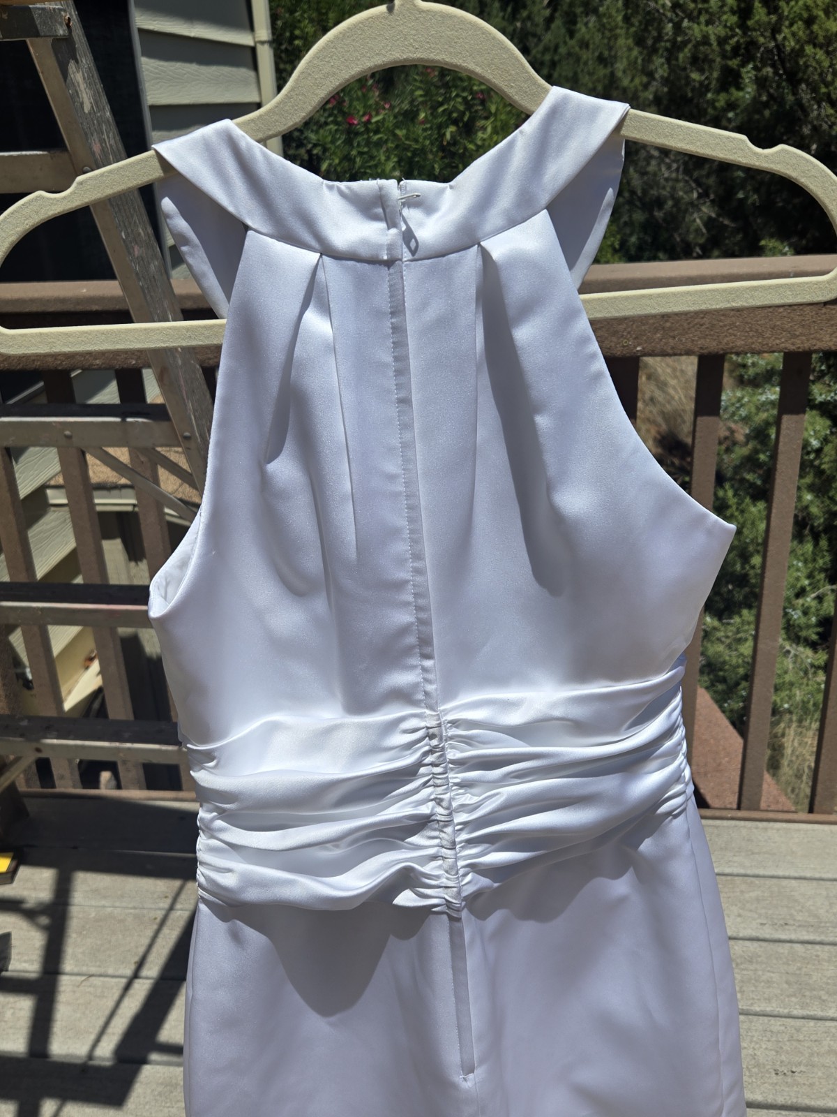 David’s Bridal White Short Causal Wedding Dress Size 4 high neck