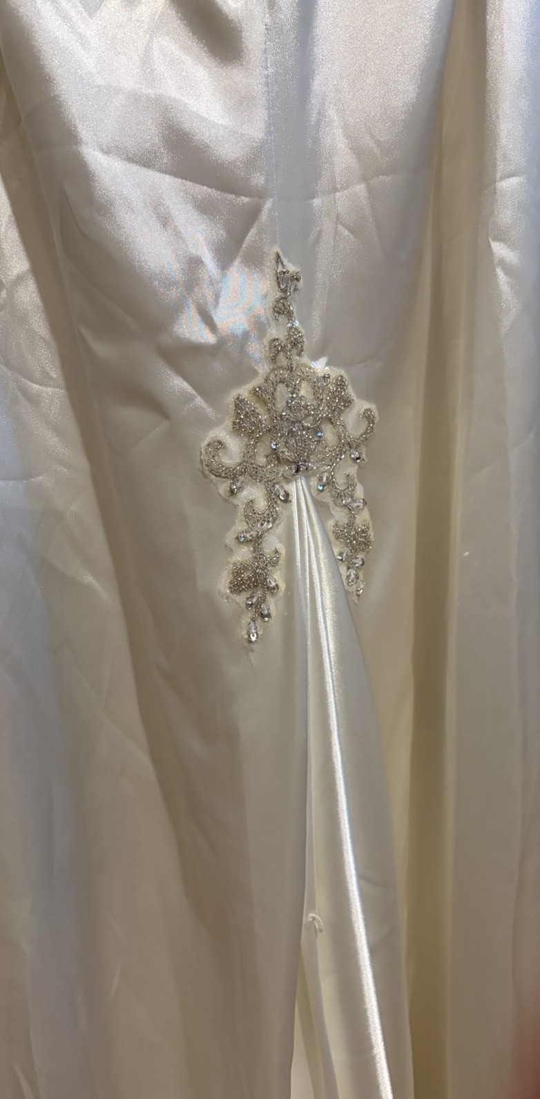 Galina Signature Halter Satin Wedding dress Bustle Train Ivory 10