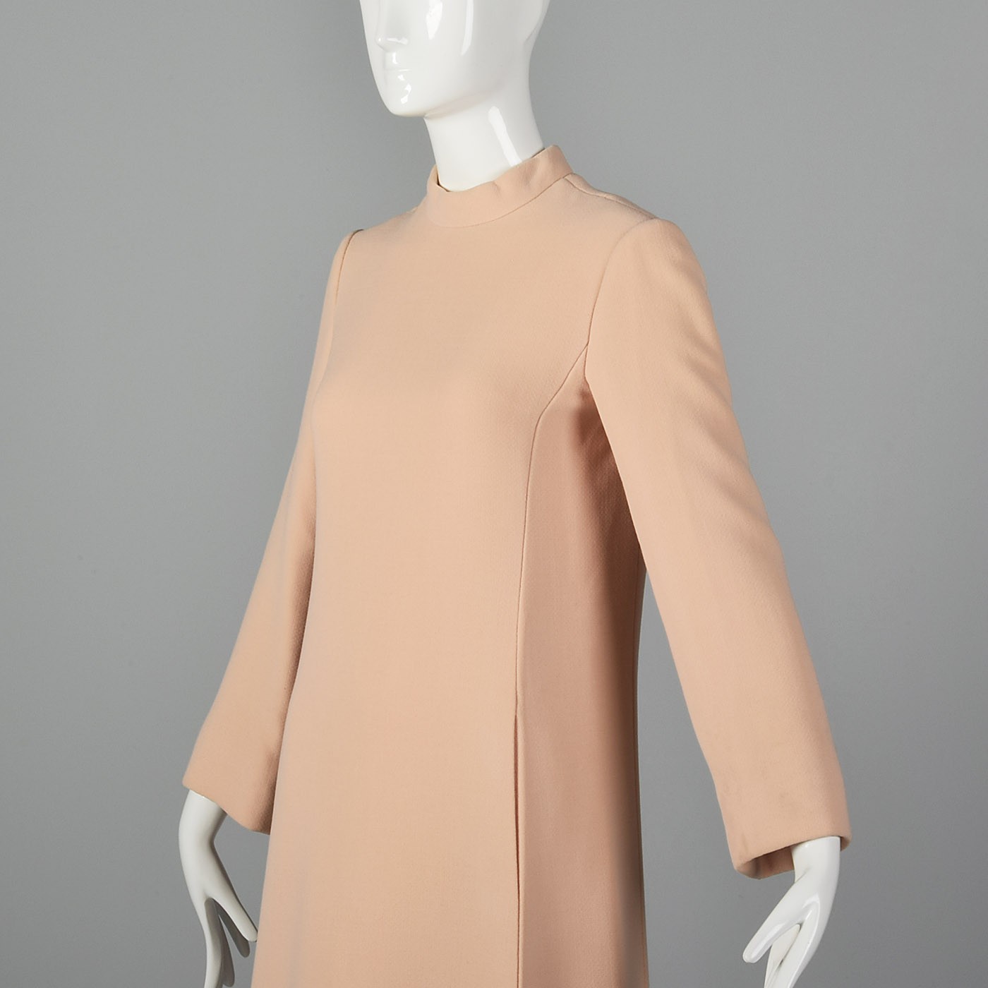 S George Halley Pink Gown Minimalist Blush Wedding Dress Modest Formal 60s VTG
