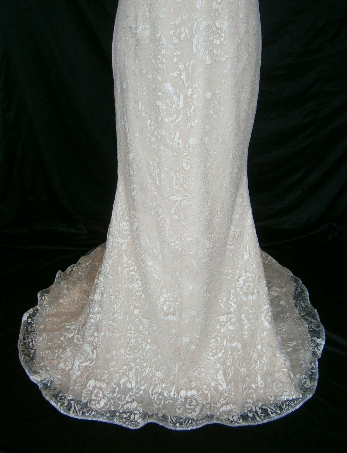 Robert Bullock Faith 6 8 10 Ivory Lace Wedding Dress Nude Lining Train $5,515
