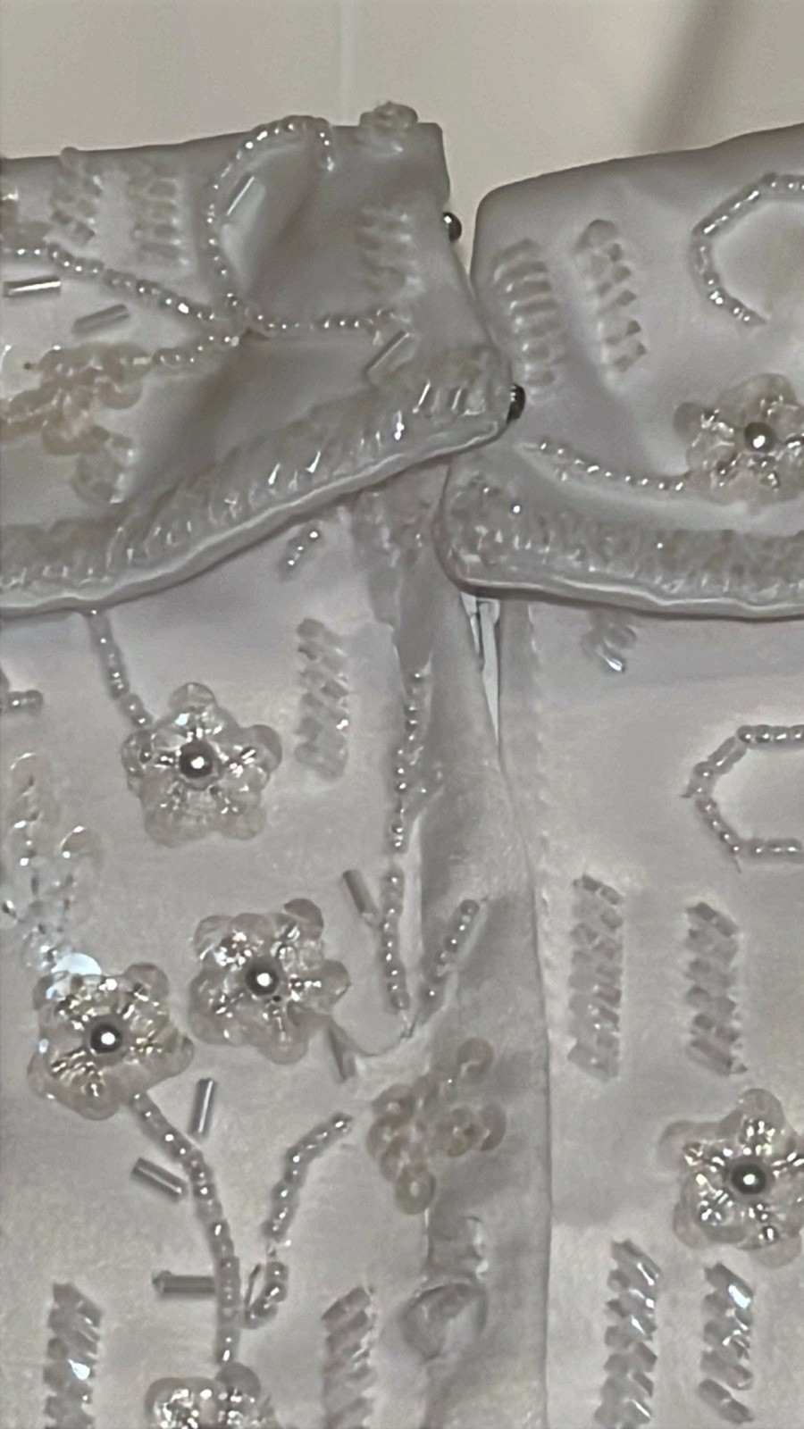 Michelangelo Wedding Dress Beaded and Sequin Straps Tulle Beaded Bodice Size 2