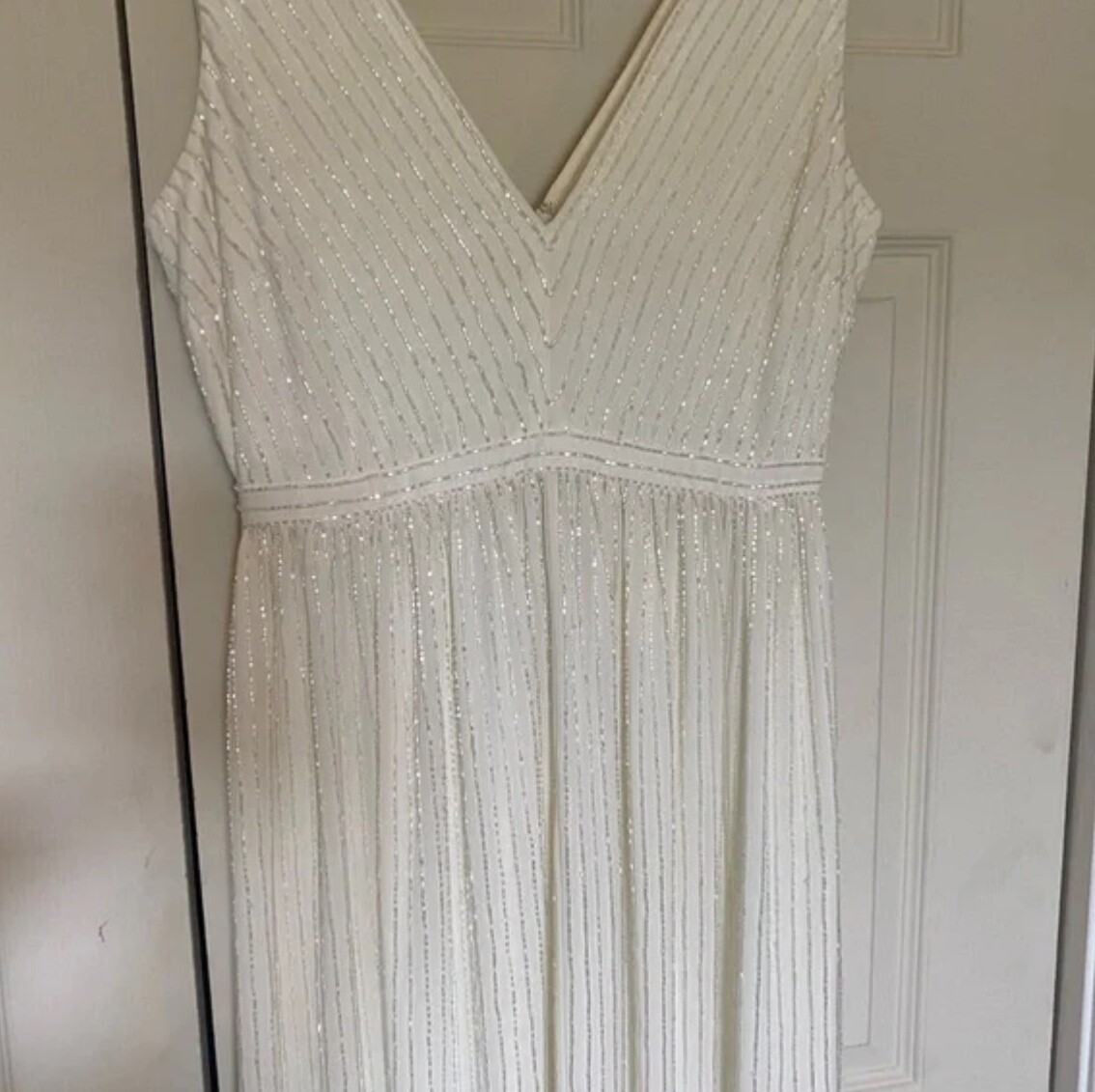 Show Me Your MuMu white wedding dress with shimmery beading
