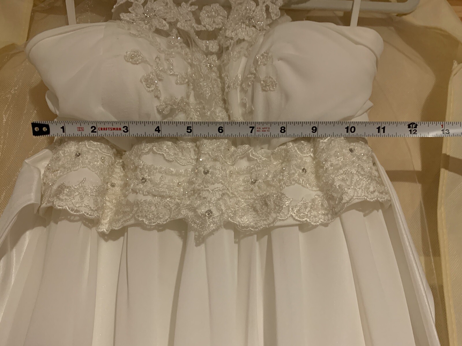 Jasmine Bridal Wedding Dress White Beaded Neck Racer Back Elastic Waist