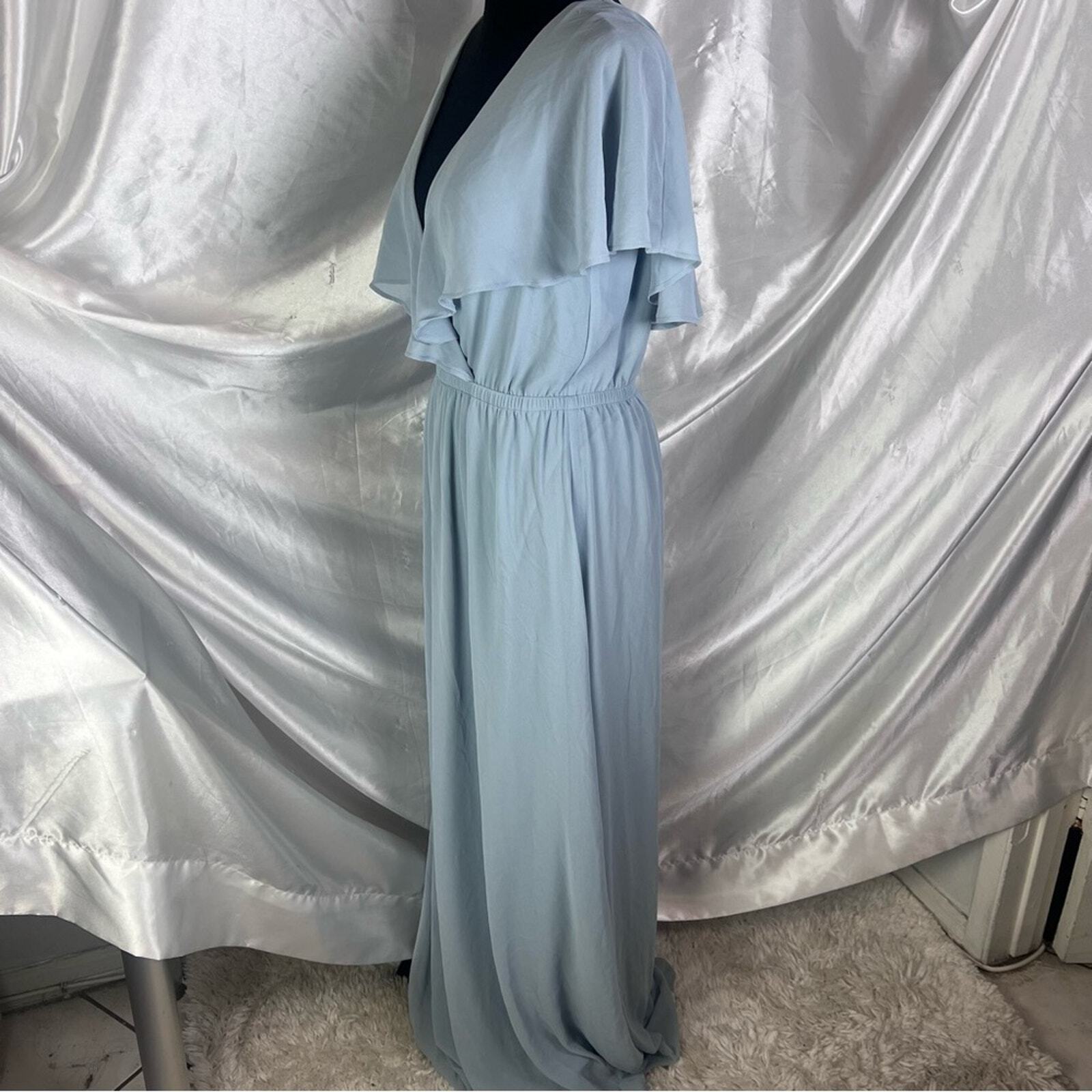 Show Me Your Mumu Blue Chiffon Sleeveless Maxi Dress Medium