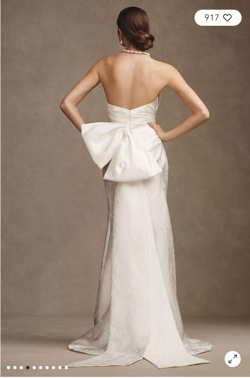 Wtoo By Watters Sweetheart Draped Jacquard Column Wedding Gown in Ivory