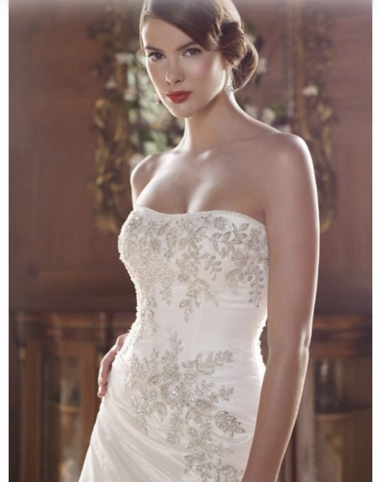 Size 12 CASABLANCA BRIDAL 1996 Ivory/Silver BNWTS