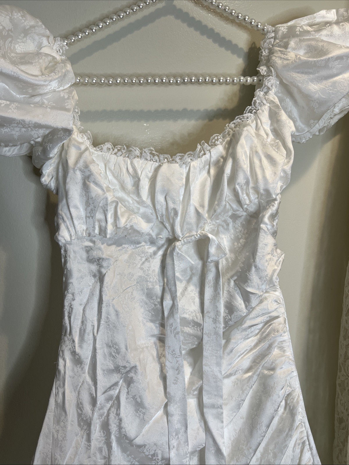 For Love & Lemons Aurelia Jacquard Embellished Silk Lace Vintage Wedding Gown 12