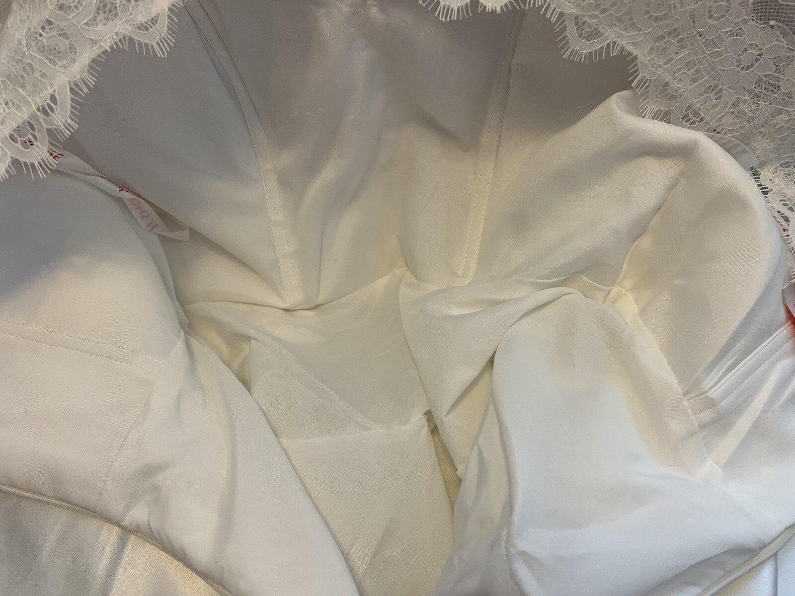 NEW JJs House Fit Flare Tea Length Lace Satin Ivory Wedding Dress Custom Sz 8/10