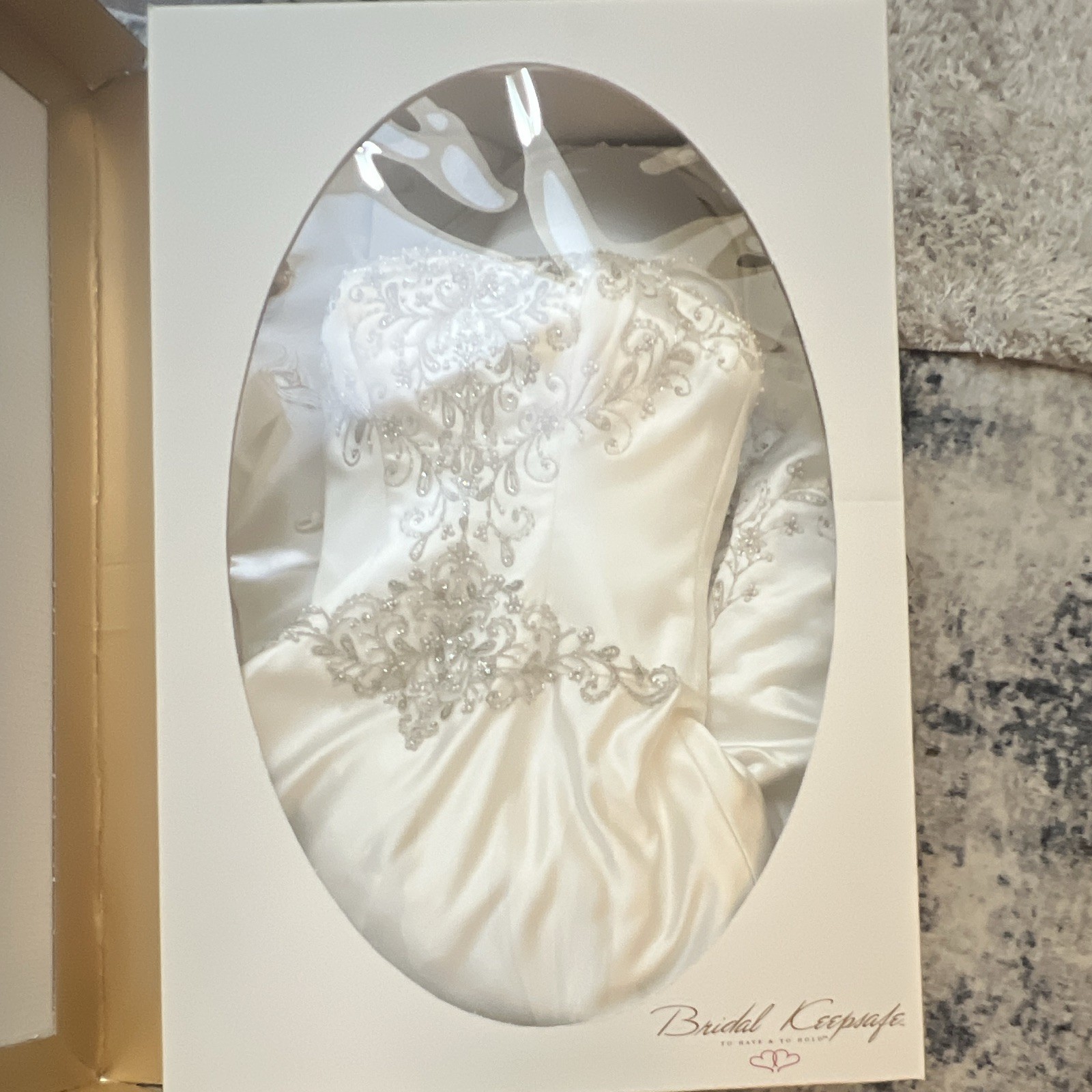 Essense of Australia Strapless Ivory Satin Ball Gown Wedding Dress Sz 10 Beaded