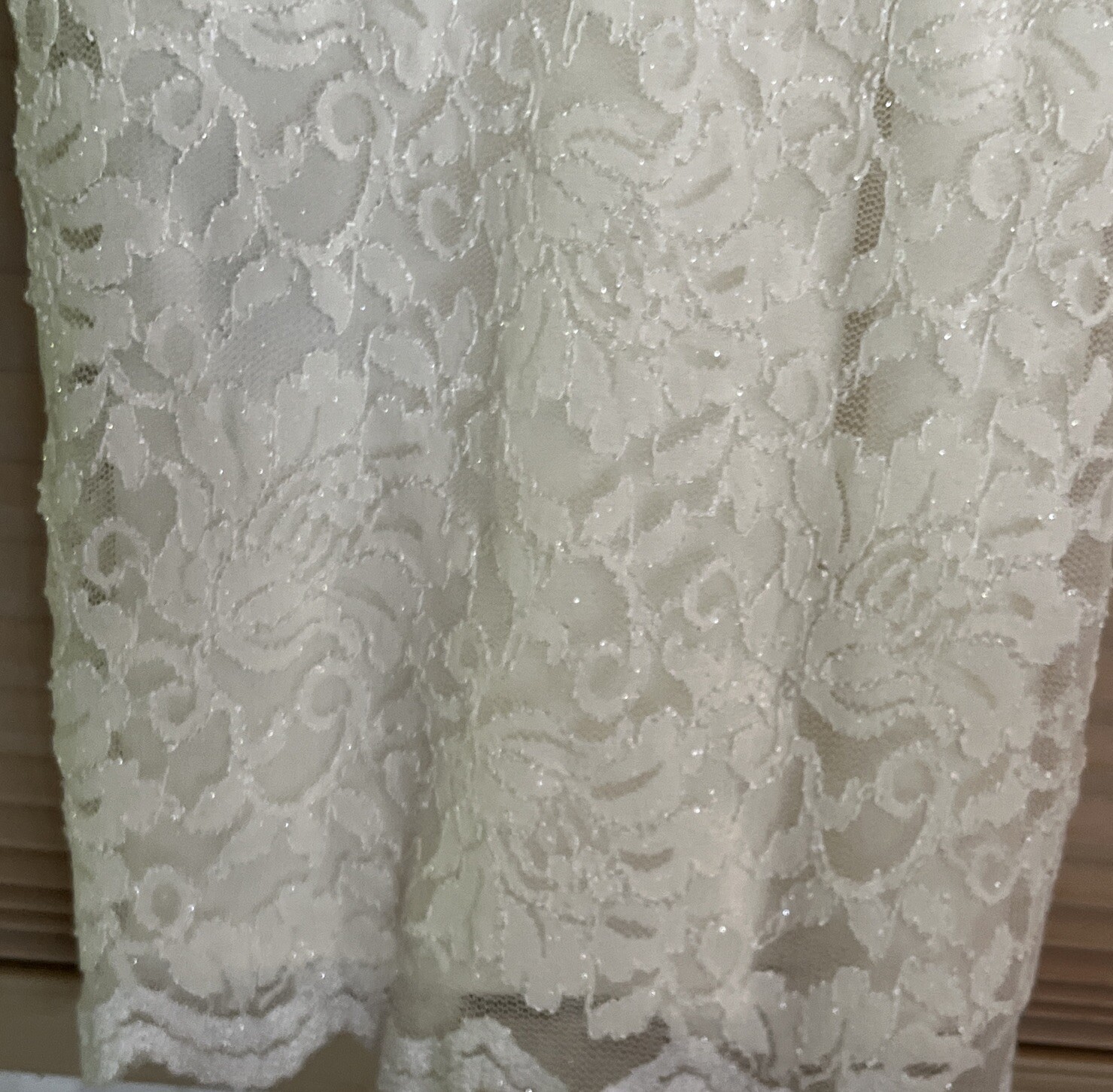 Davids Bridal DB Studio Tea Length Wedding Dress Ivory Size 4 Lace & Jewels