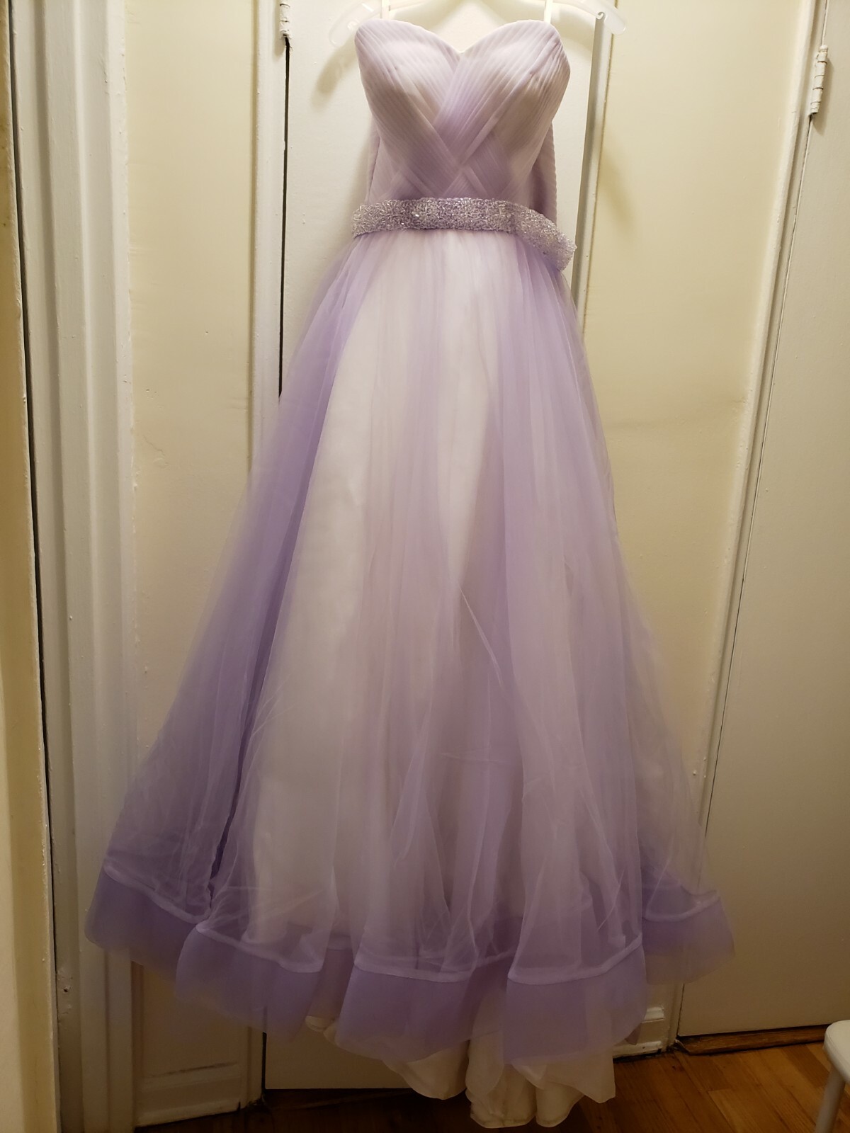 Wedding Dress A-Line Bridal Lace Adjustable Size Back Sleeveless Corset Purple