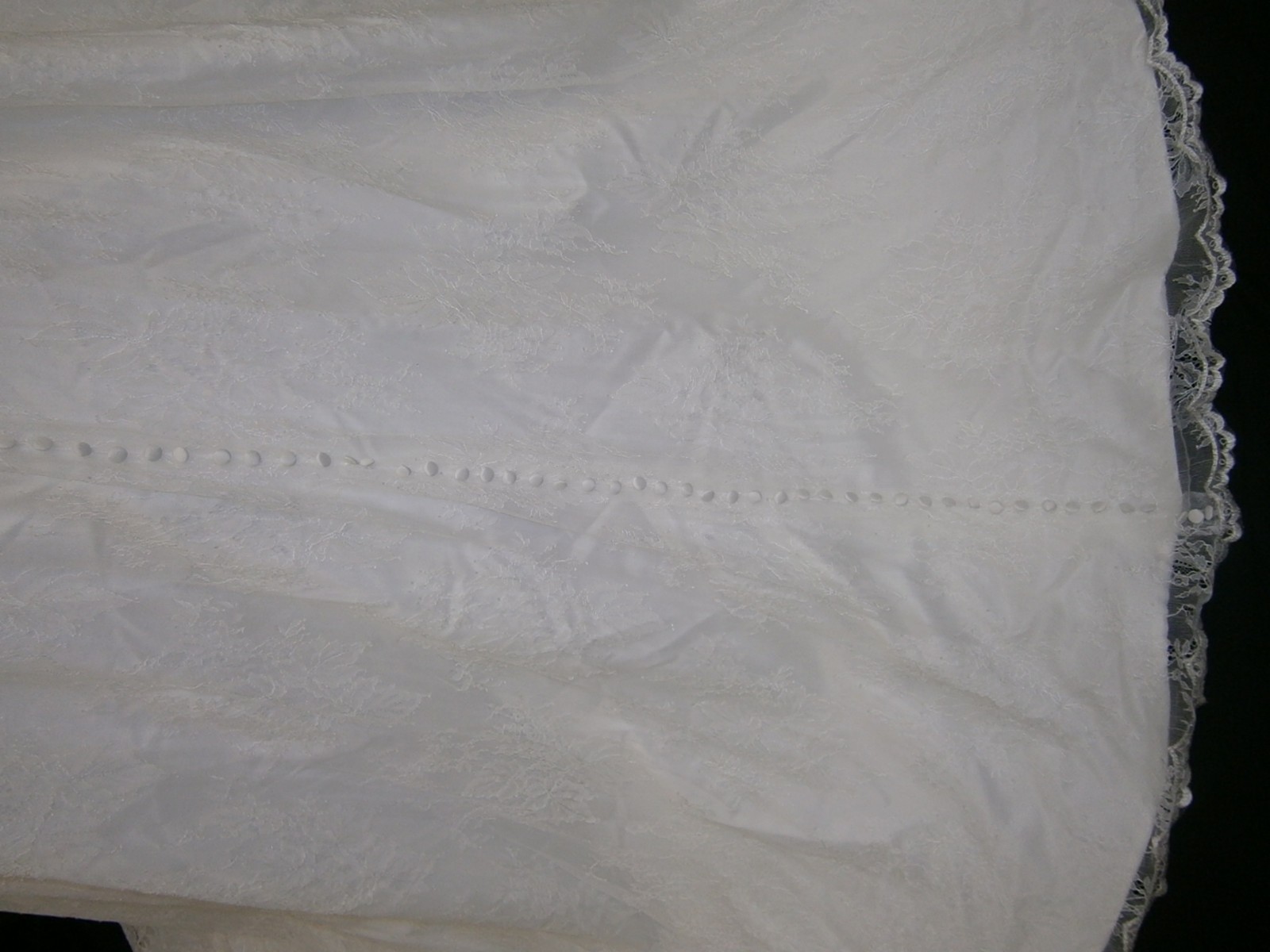 Designer Wedding SKIRT ONLY Separate 10 A-Line Lace Scallop Hem Pockets Buttons
