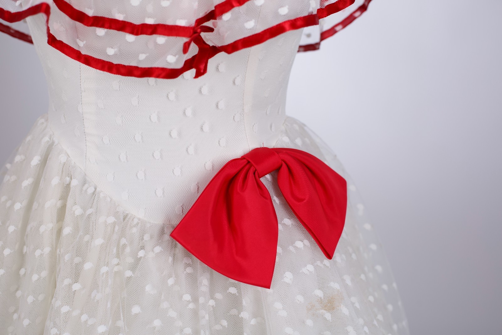VTG Flirtations by Alfred Angelo Dotted Tull Southern Ball Gown Ivory Size 3/5