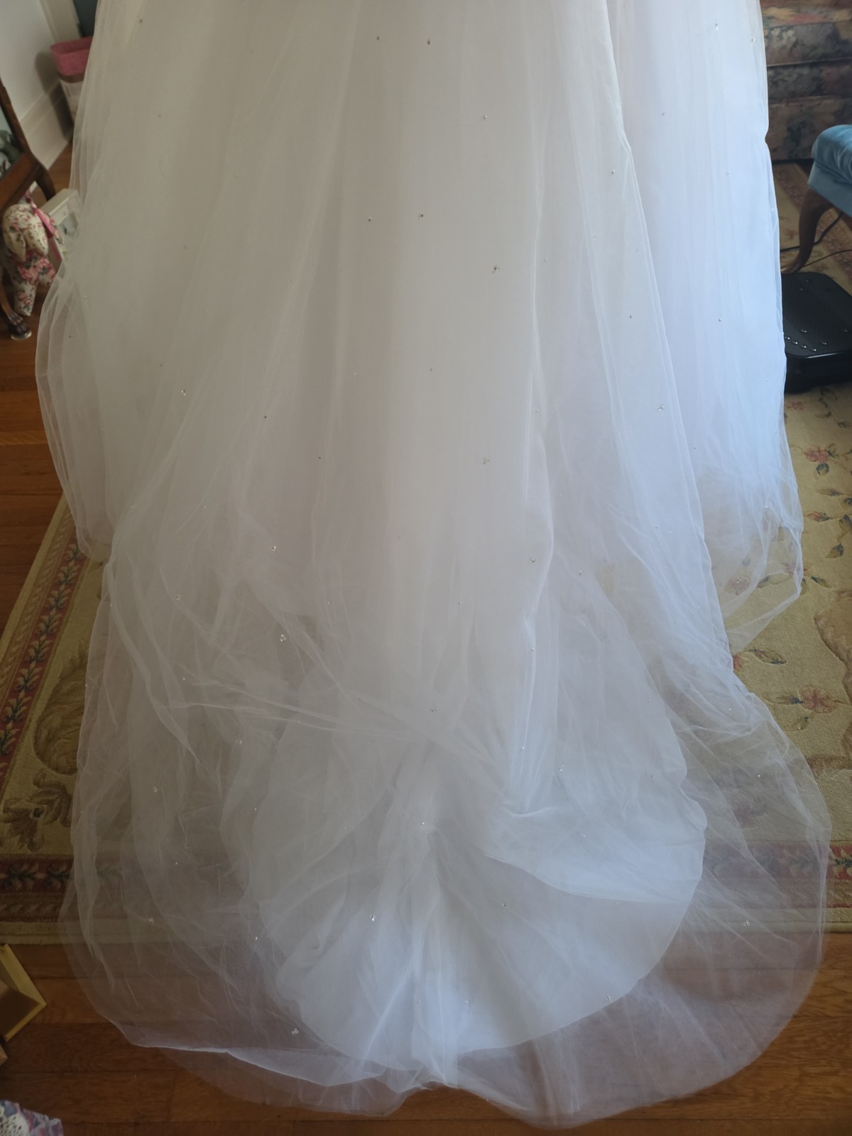 DaVinci Wedding Ball Gown 10 White Silver Beaded Bodice Tulle Skirt #F8134 NWT