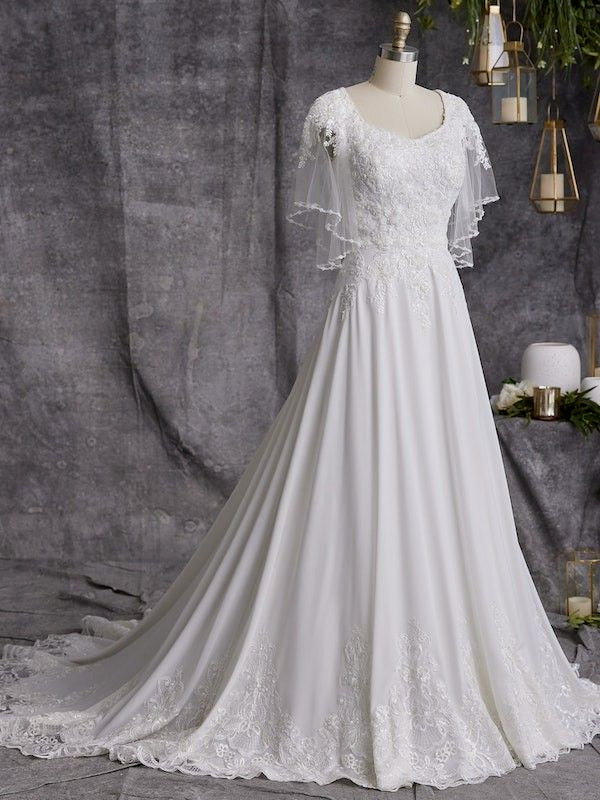 Summer Chiffon Wedding Dresses Short Sleevet White Ivory Vintage Bridal Gowns