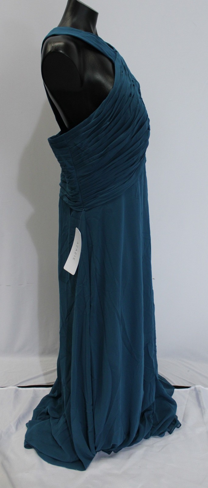 Azazie Women’s Kaleigh A-Line Pleated Chiffon Dress AP2 Ink Blue Size: A28 NWT
