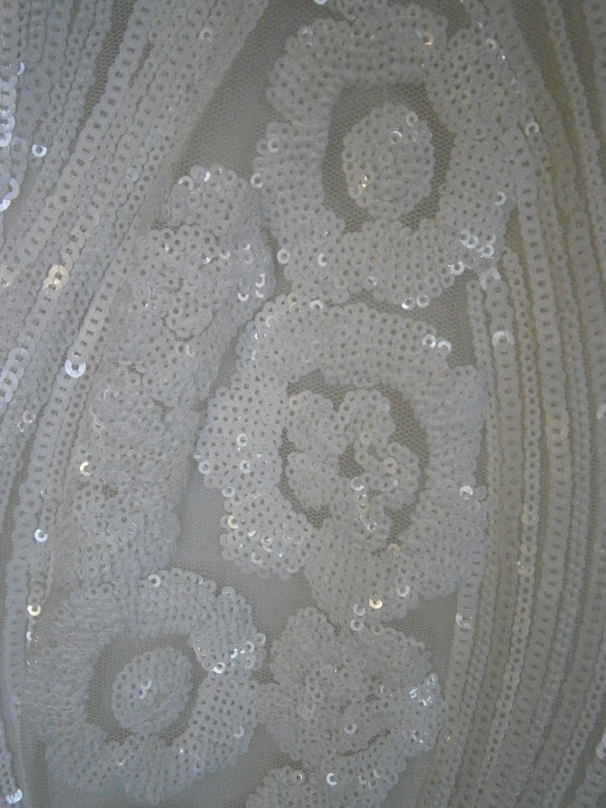 Ashley & Justin Wedding Dress 12 Ivory A-Line Tulle White Sequins Crystals WOW
