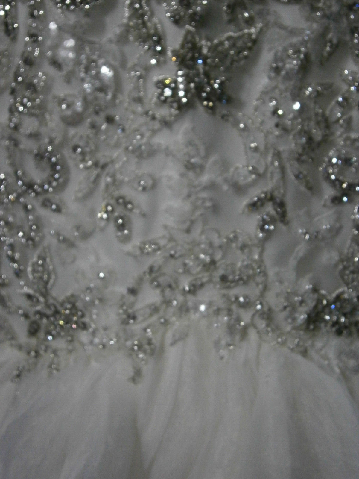 Ysa Makino Wedding Dress Silk Ball Gown 10 White Blush Pink Crystals Layers