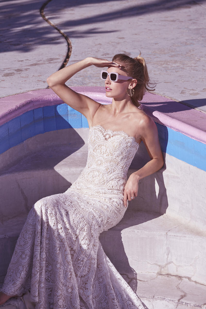 Wtoo Arliss 12118B Wedding Dress 12 Ivory Nude Illusion Cybele Lace Fit & Flare