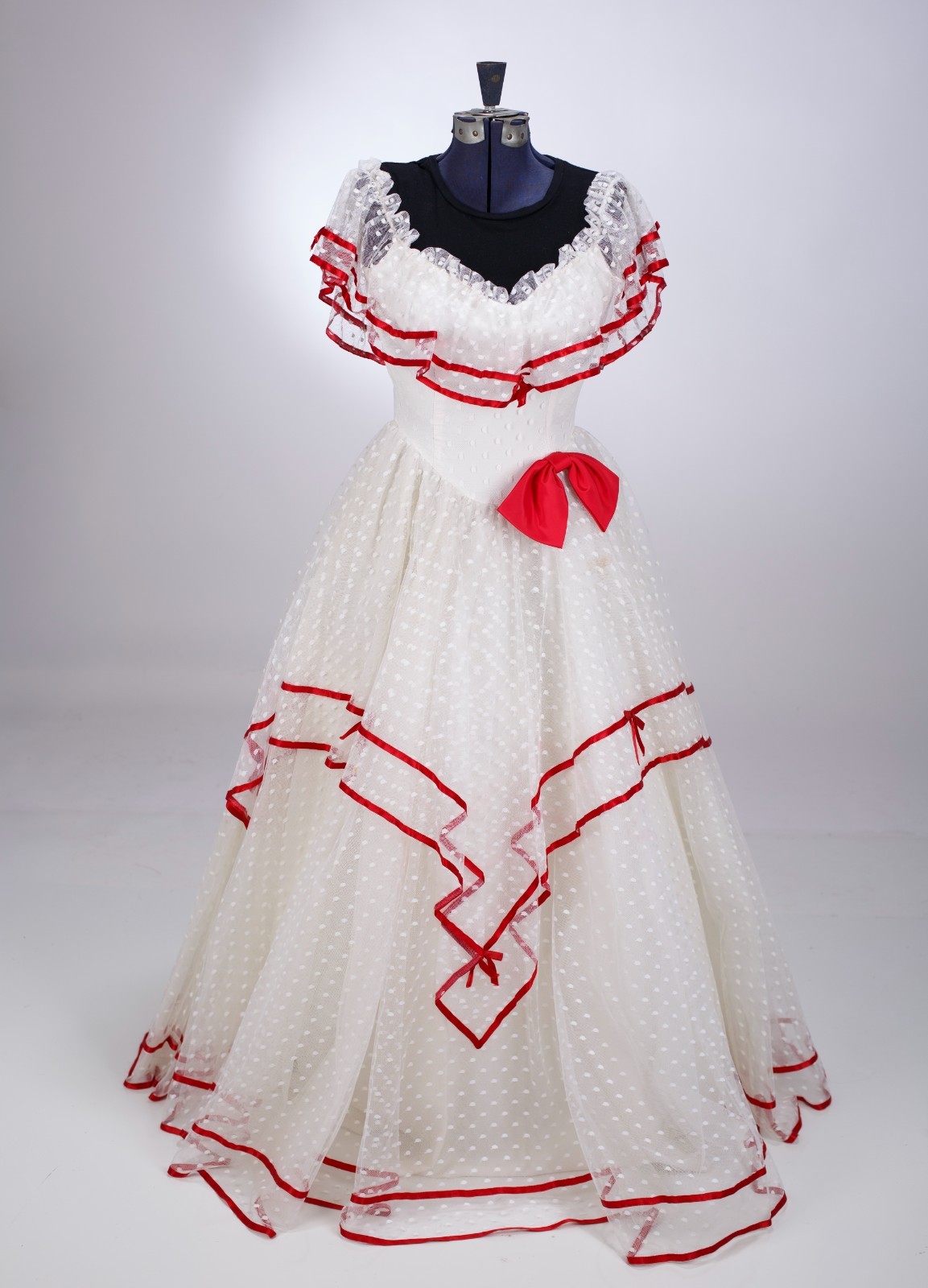 VTG Flirtations by Alfred Angelo Dotted Tull Southern Ball Gown Ivory Size 3/5