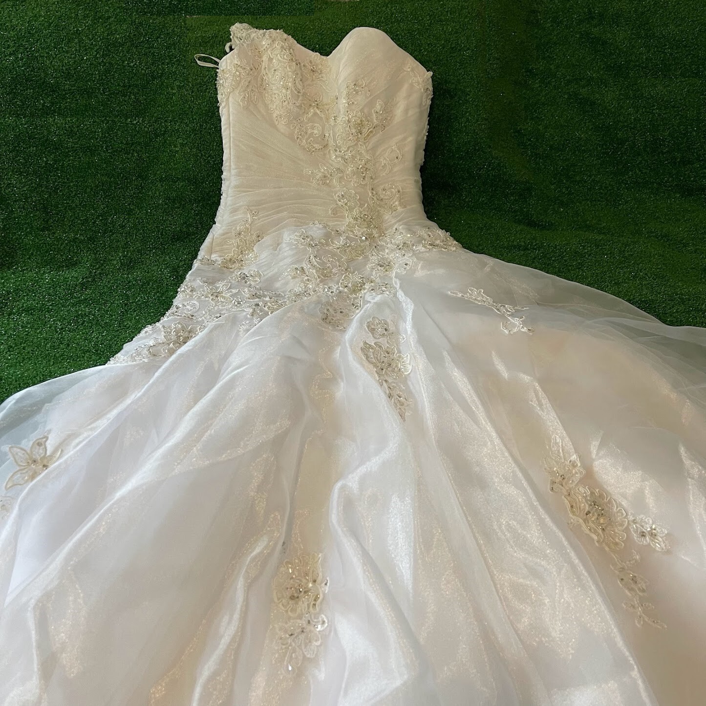 Maggie Sottero Haute Couture Imperial Gown Off Shoulder Wedding Dress Size 0