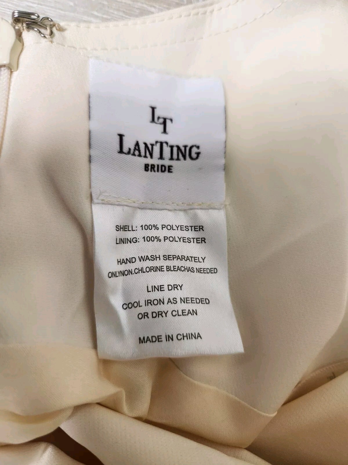 LT Lanting Bride Ivory Tea Length Ruffle Shoulder Wedding Dress Size 10 NWT