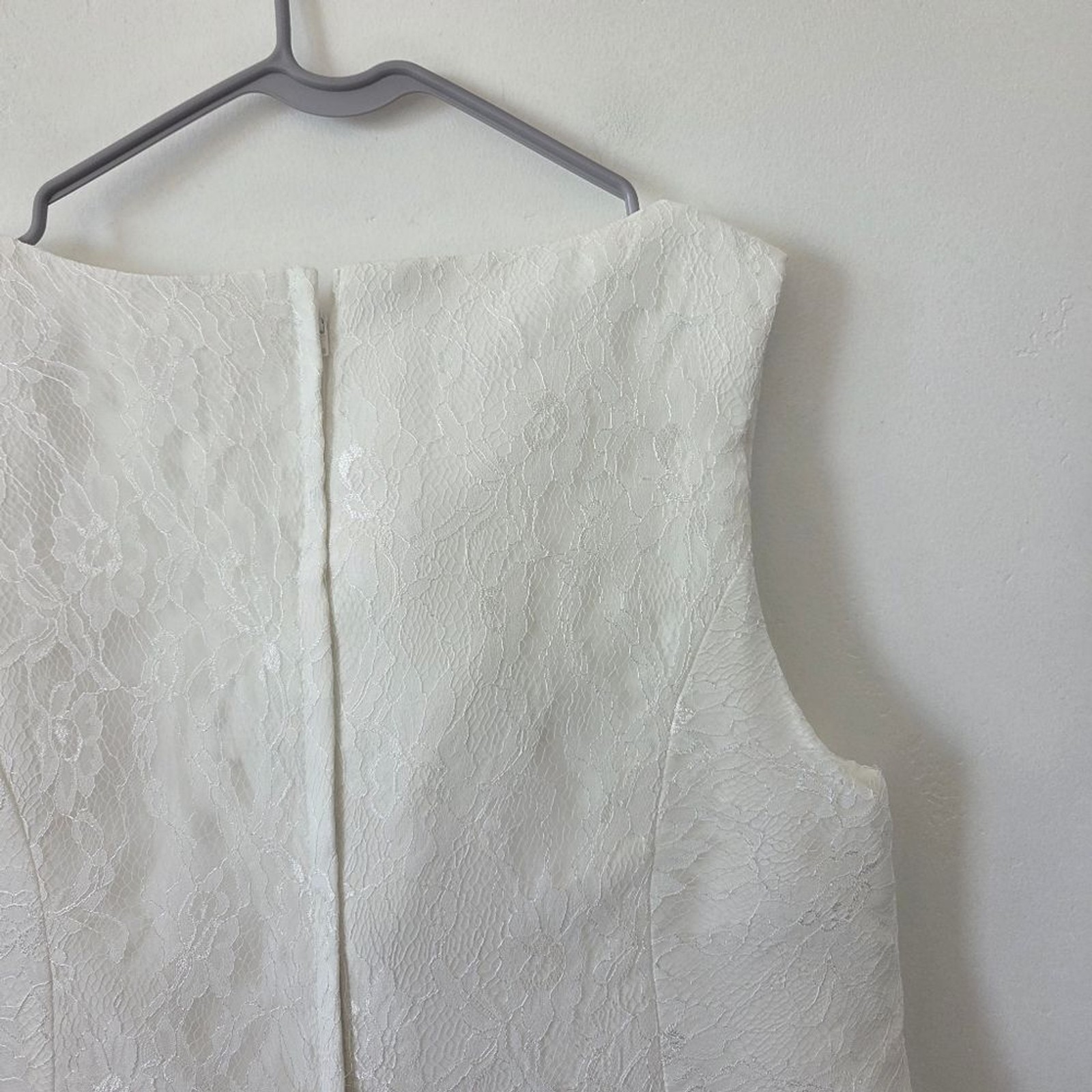 NEW Size 20 Wedding Dress Sleeveless Lace Bodice Chiffon Skirt Plus Size Bridal