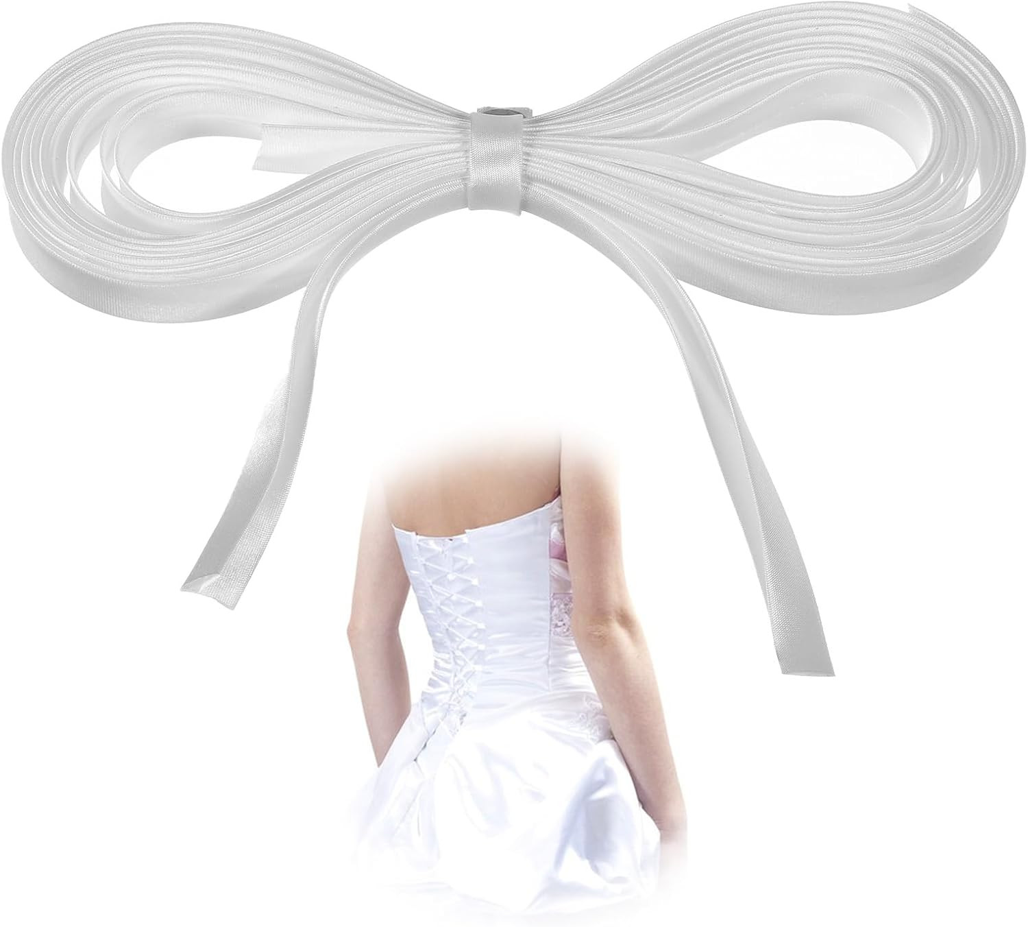393.7 Inches Women’S Tie Back for Wedding, Adjustable Gown Lace up Dress Cord Ba