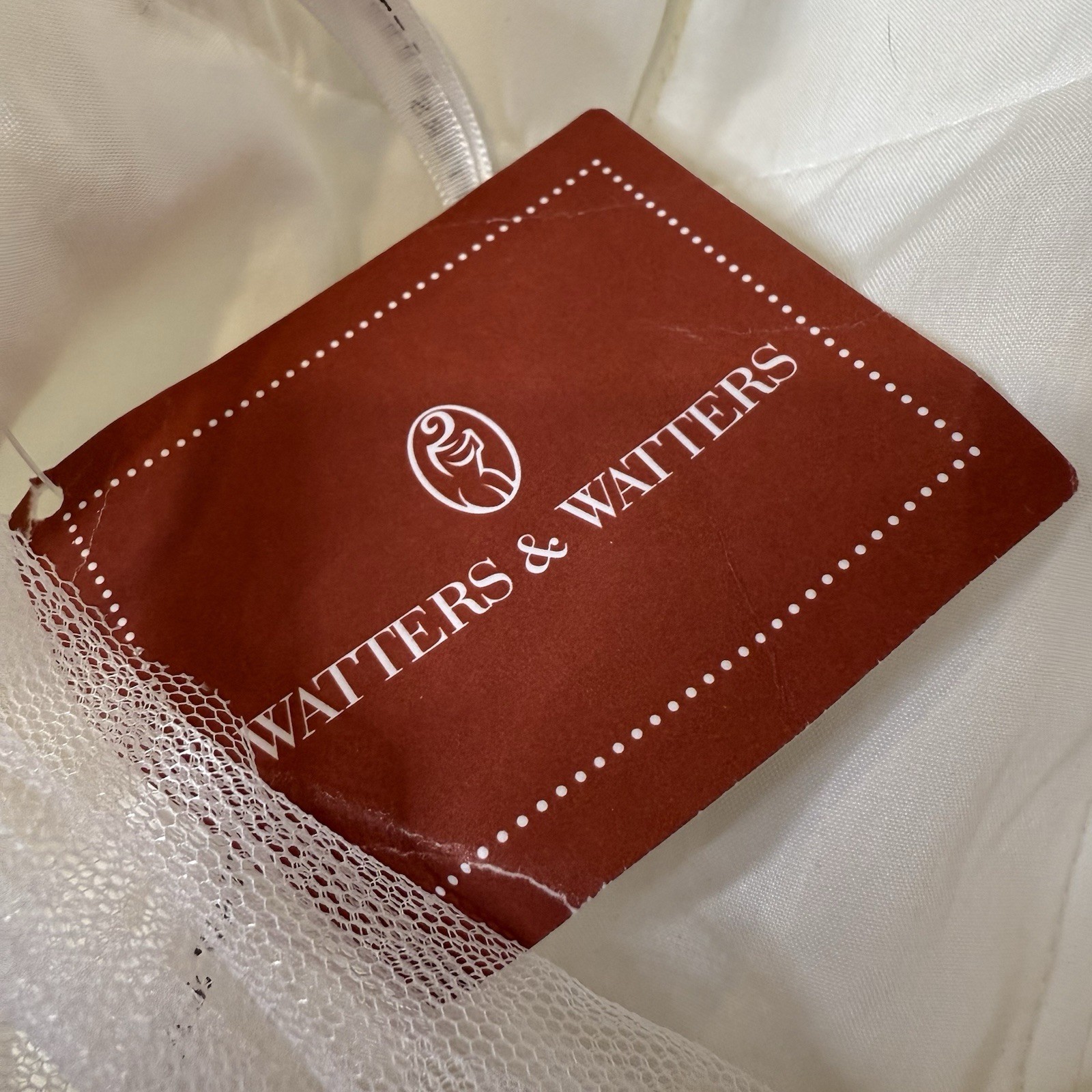 NWT Watters & Watters Tinsley Dress Ivory White Tulle Wedding Tie Back Sz 0