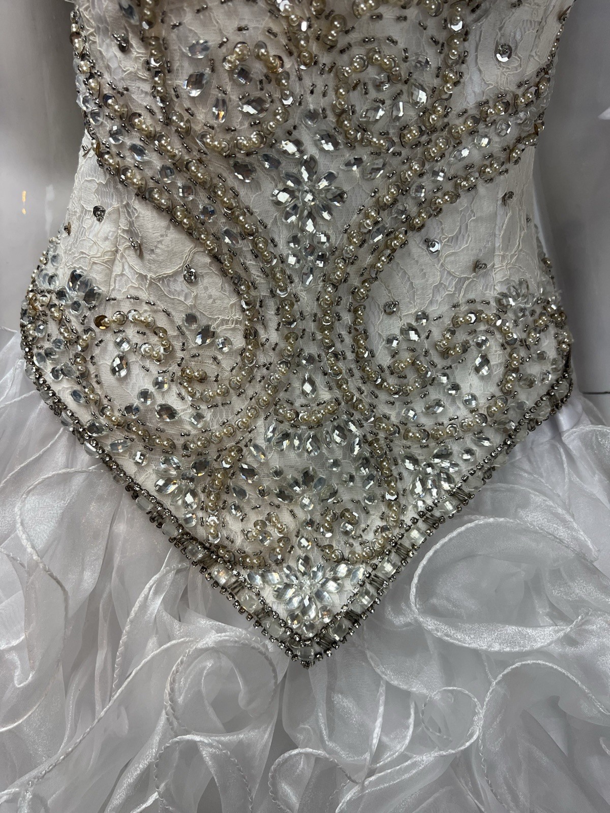 Mary’s Bridal Wedding Dress Princess Gown 2 Piece Beaded Corset Ruffled Organza
