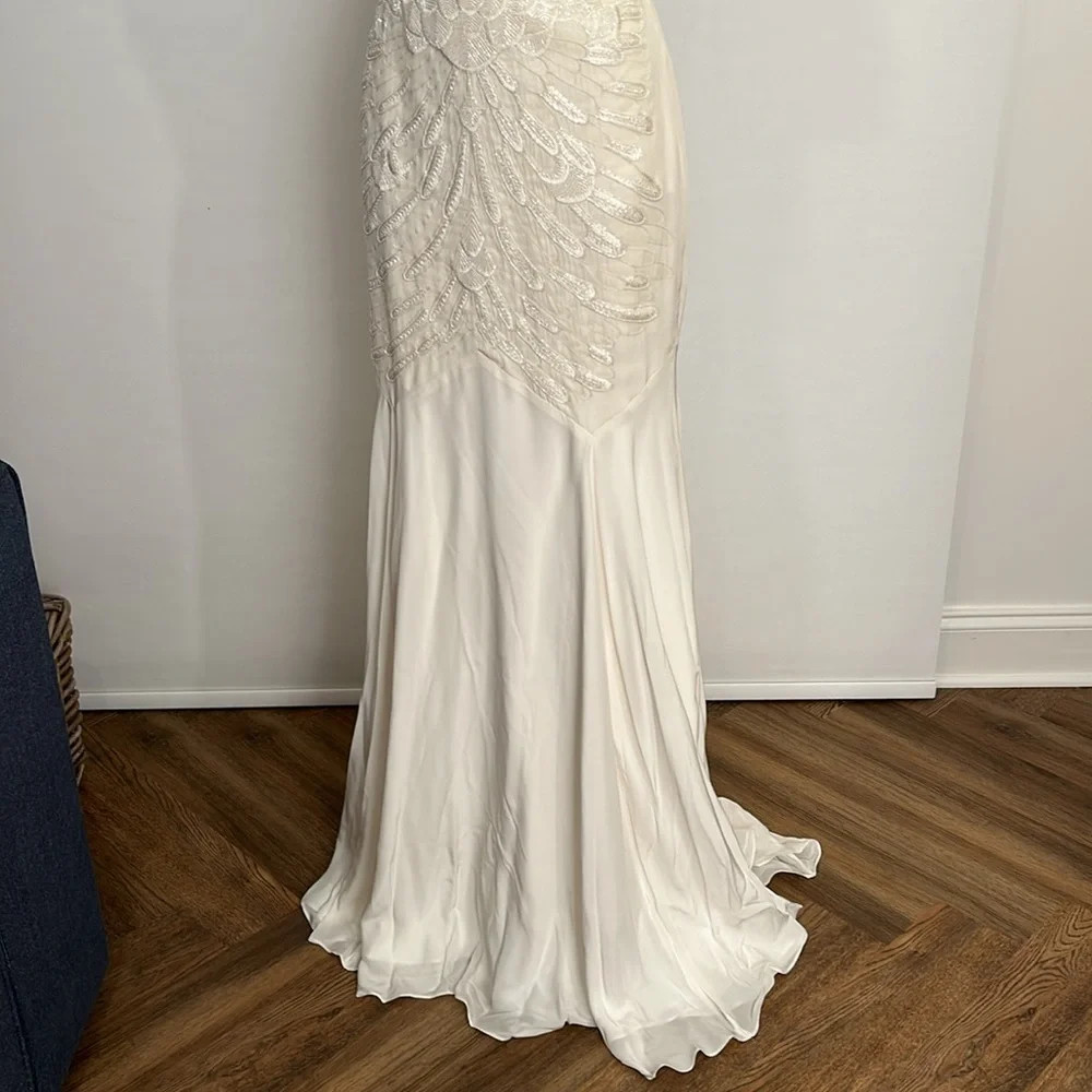 NICOLE MILLER BRIDAL WEDDING PS0004 $3500 AWH/ OFF WHITE Size 8
