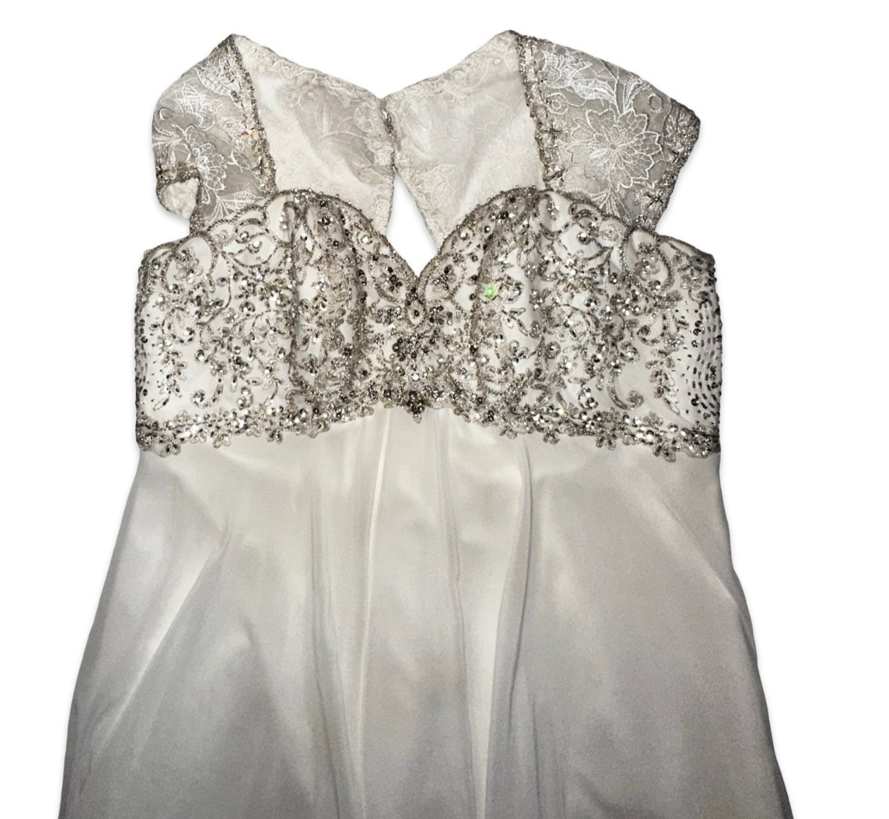 Allure Bridals 8618 Wedding Dress Size 16 Altered to 12 Lace Beaded Bodice Ivory