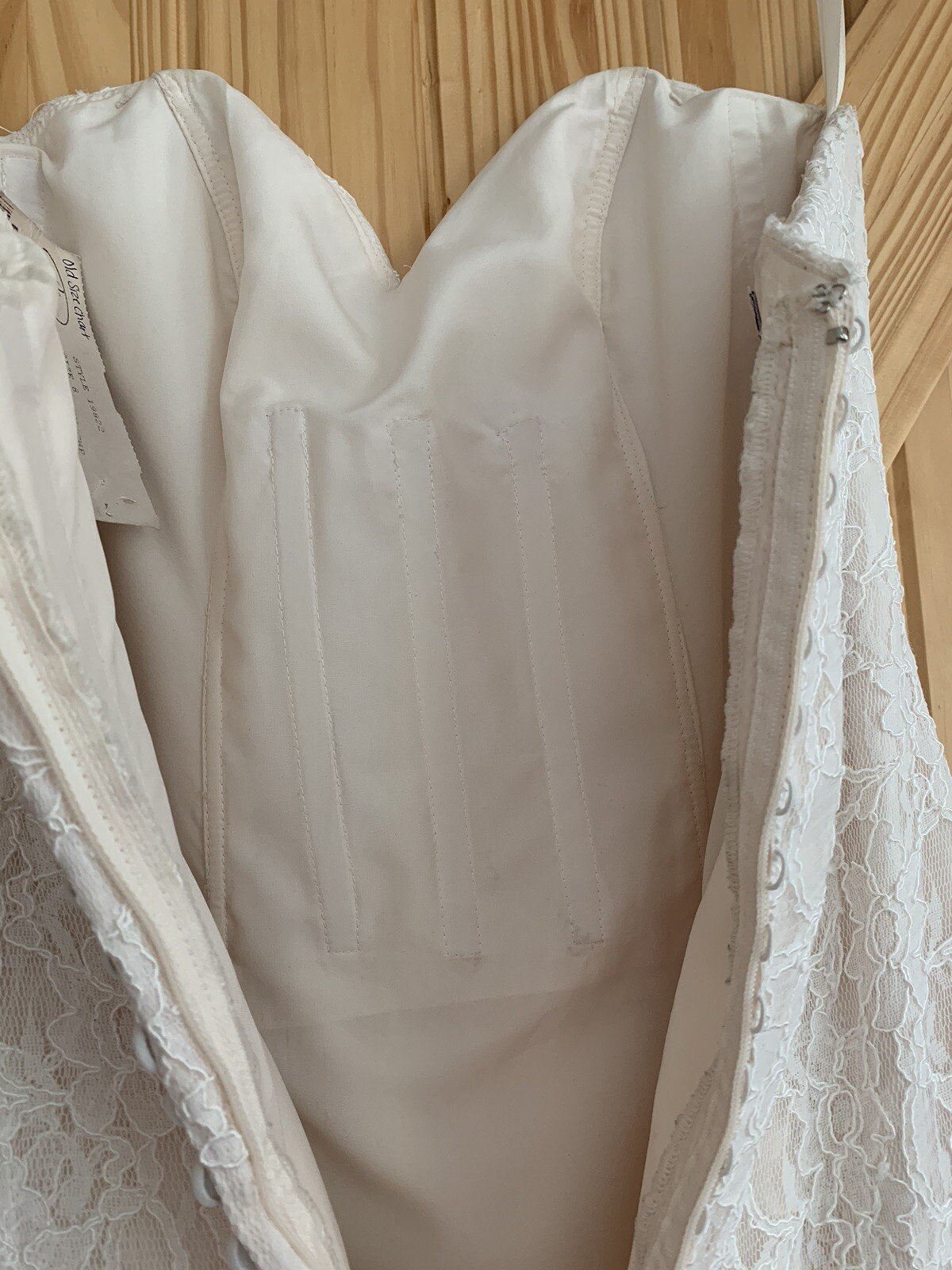 Morilee Madeline Gardner Wedding Dress 19822 Ivory Lace Strapless Back Buttons 8