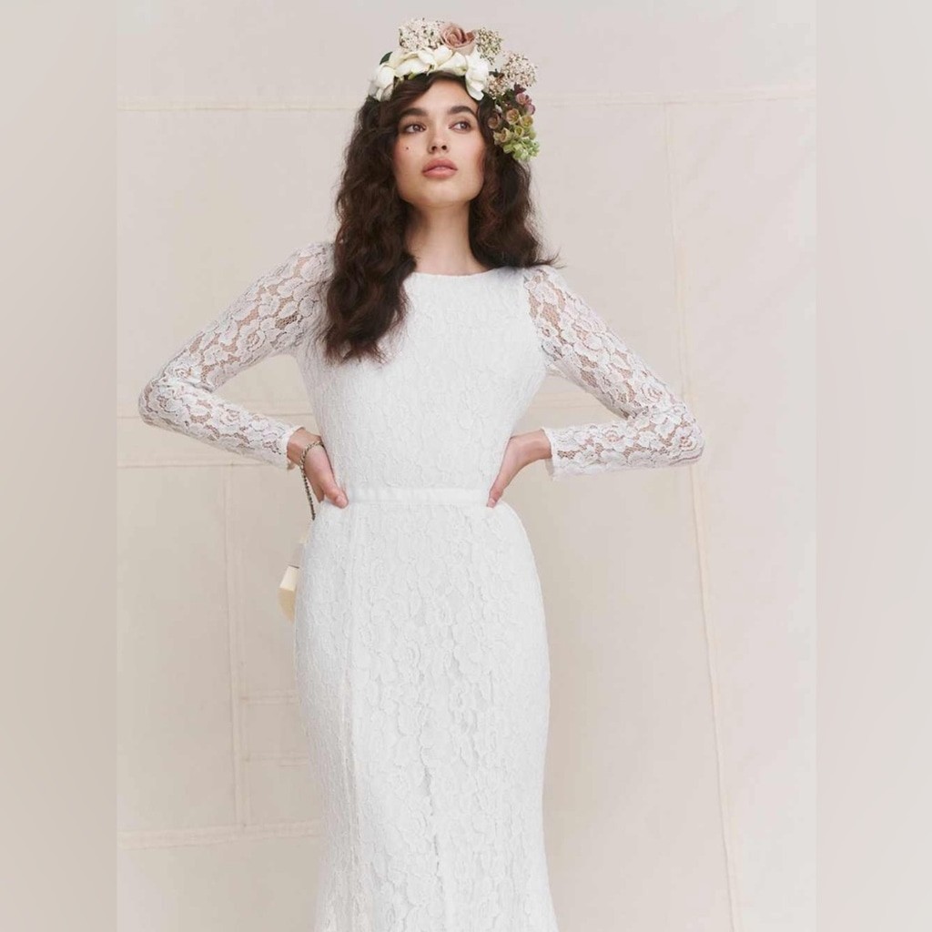 NWT Reformation Lace Hestia Mermaid Dress Wedding Gown Size 0 Ivory