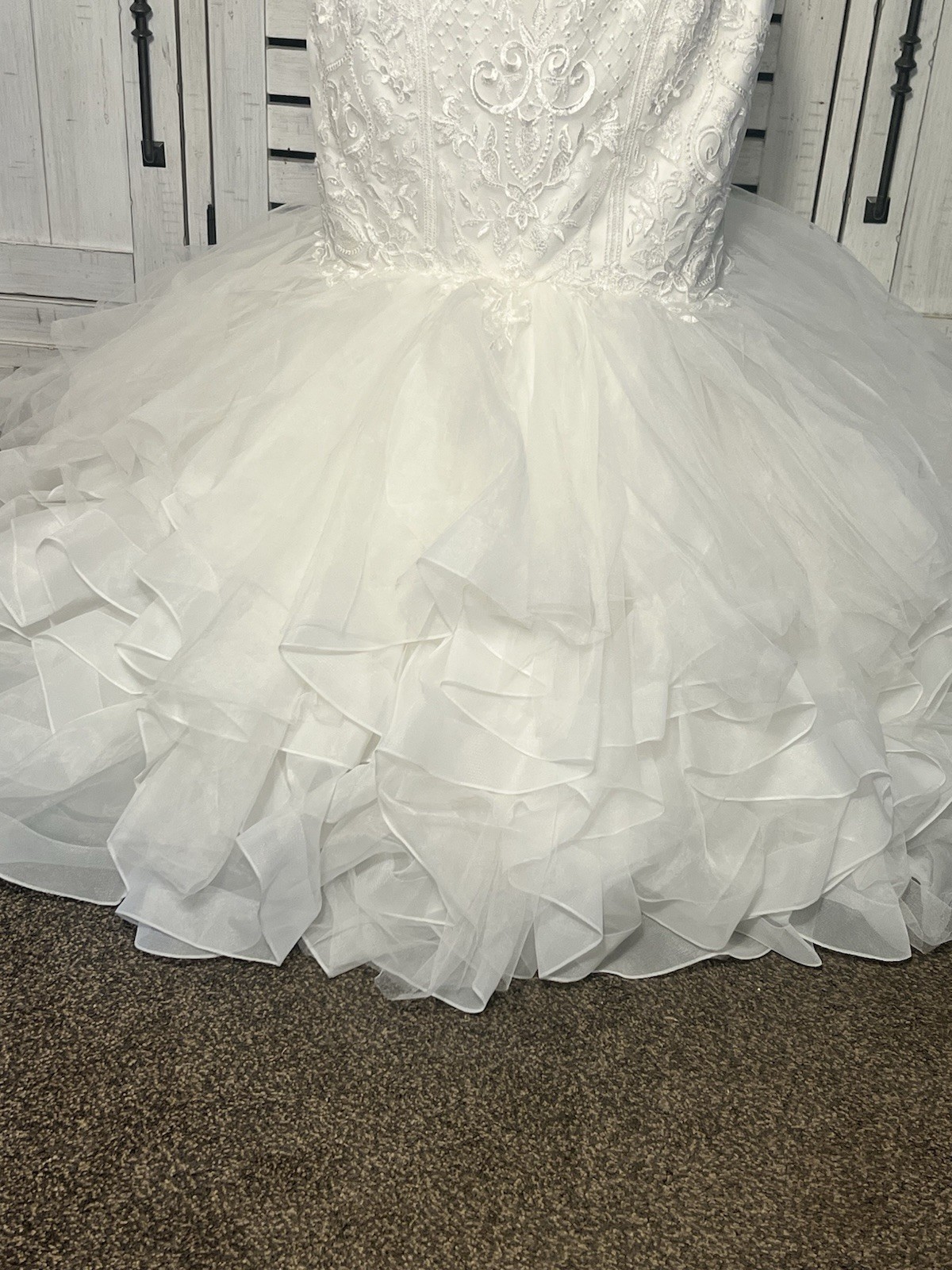 Mori Lee Laney Halter Neck Tulle Organza Mermaid Wedding Gown 12 Style 5687 NWT