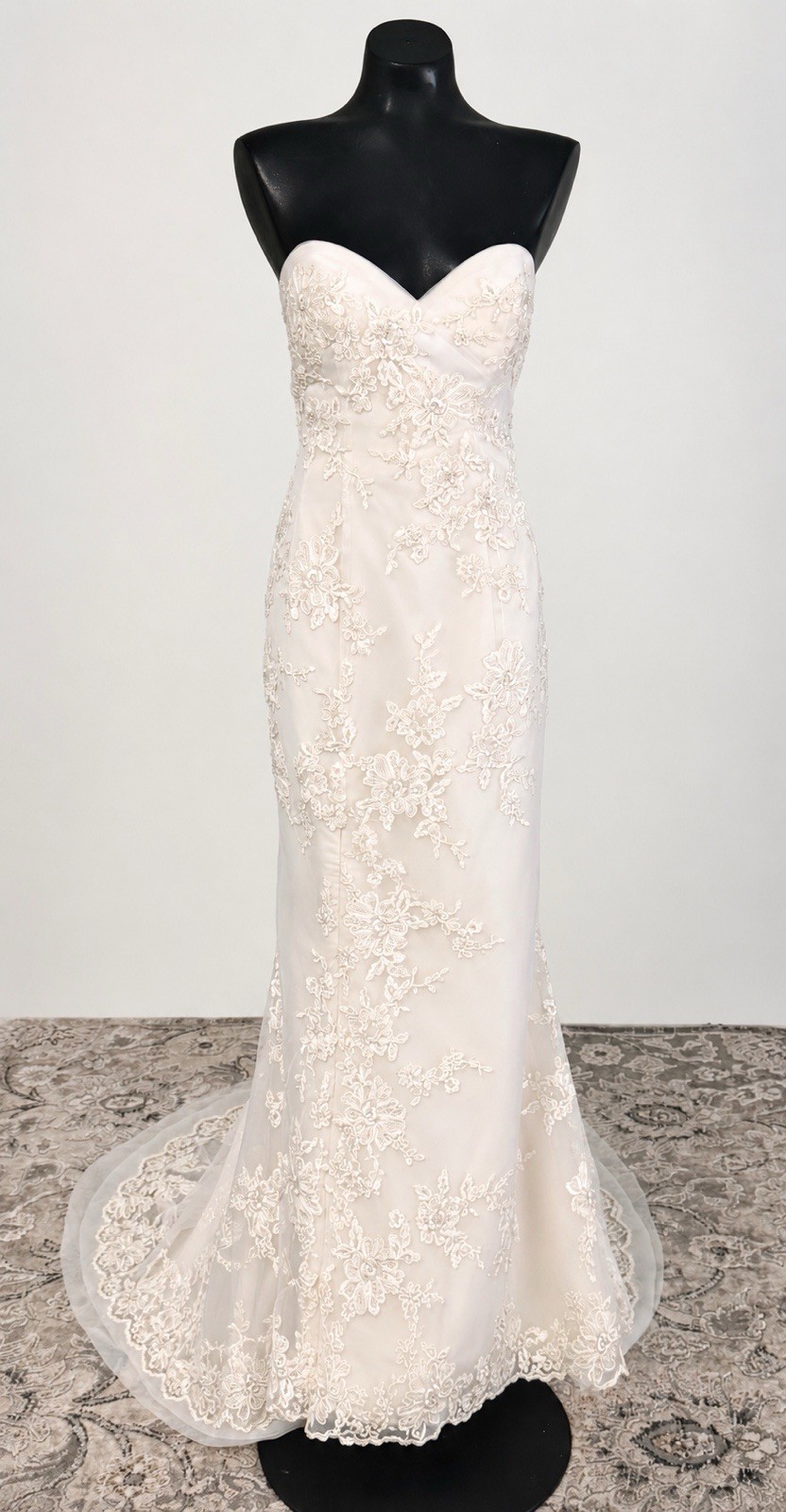 Casablanca Bridal Style# 2022 Wedding Dress Sz 10 Champagne Ivory Lace Gown