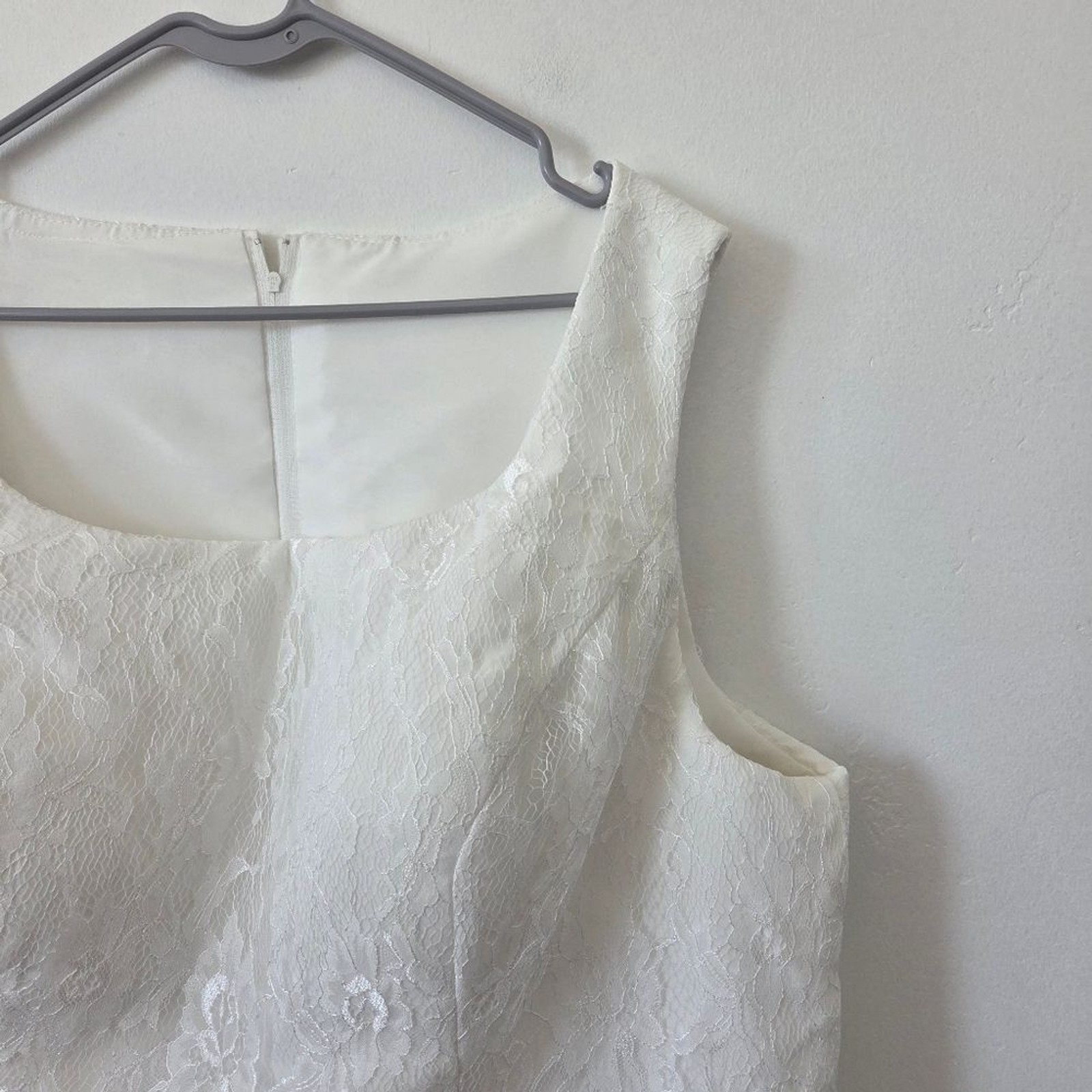 NEW Size 20 Wedding Dress Sleeveless Lace Bodice Chiffon Skirt Plus Size Bridal