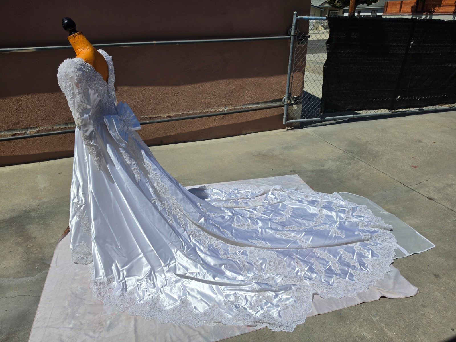 Vintage 1980s Mori Lee Wedding Gown with matching veil crown