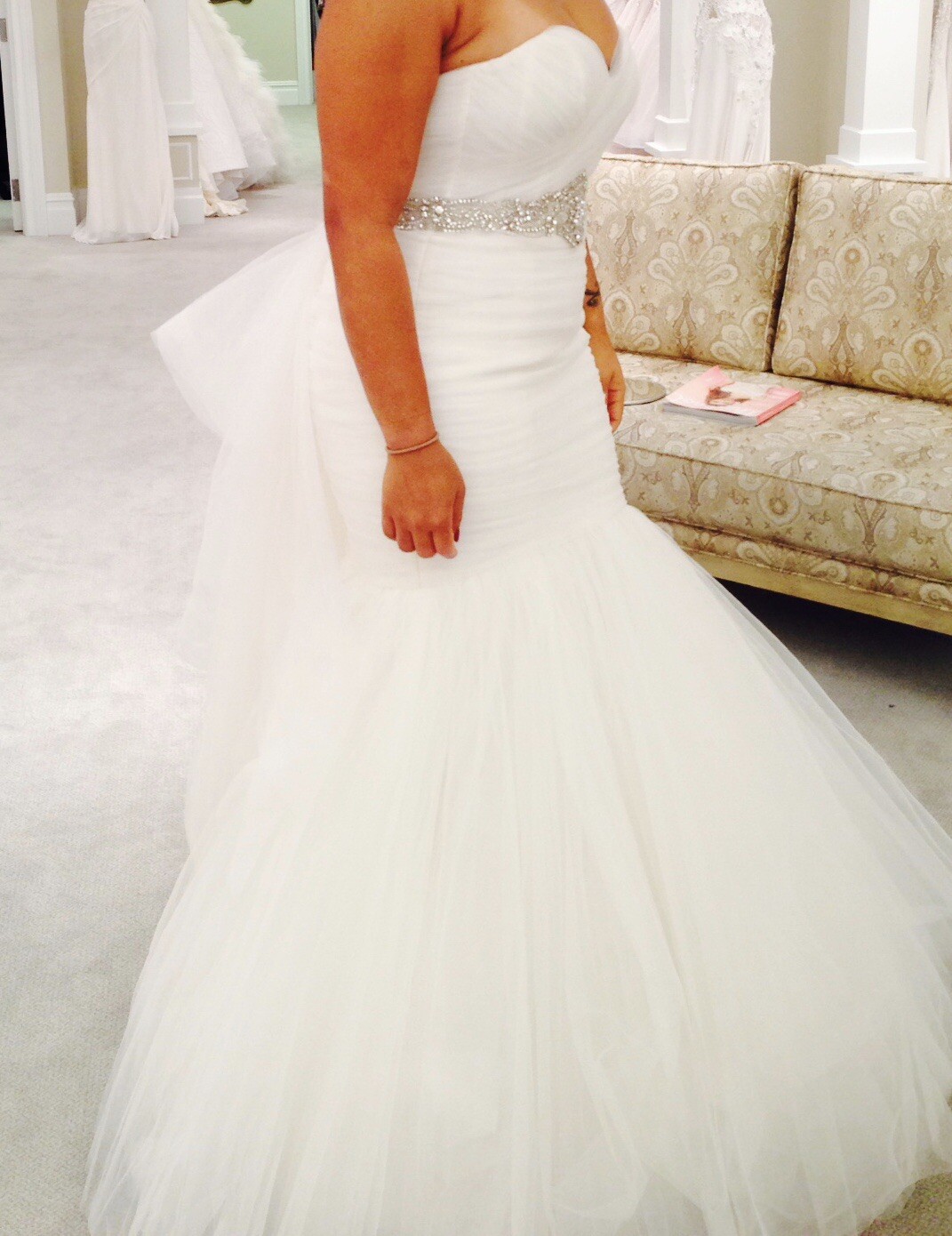 Kenneth Pool By Amsale Charlize Ivory Tulle Wedding Dress Bridal Sz 12/ Street 8