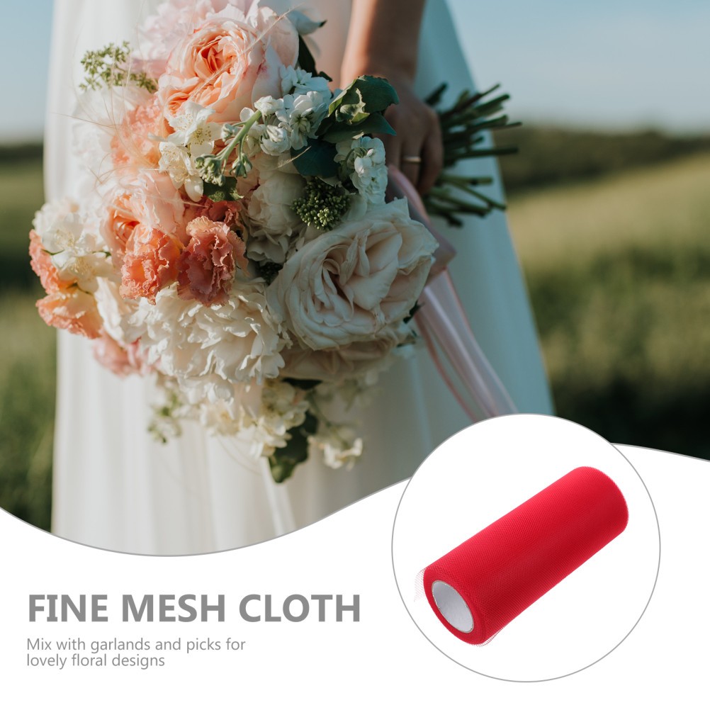 Roll of 22M*15CM Banquet Wedding DIY Tulle Craft Tutu Decoration (Red)