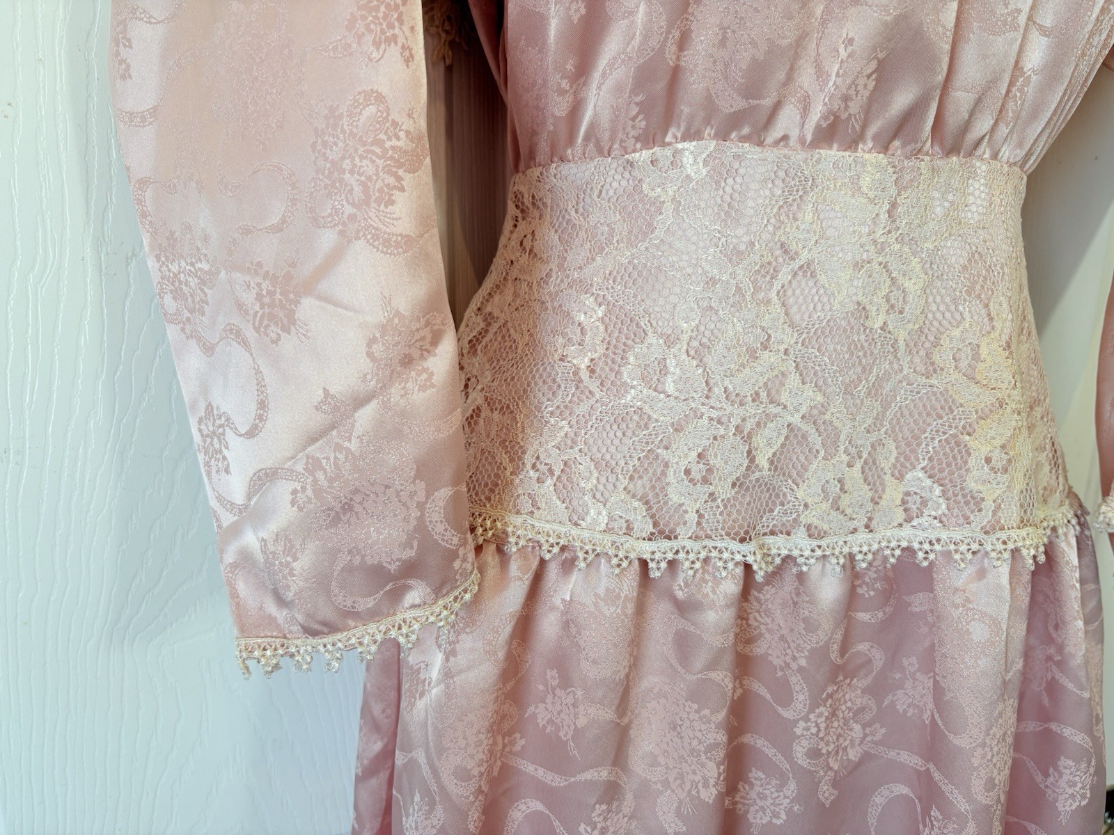 Jessica McClintock Victorian Revival Romantic Tea/Wedding Dress Lace Trim Sz 3/4
